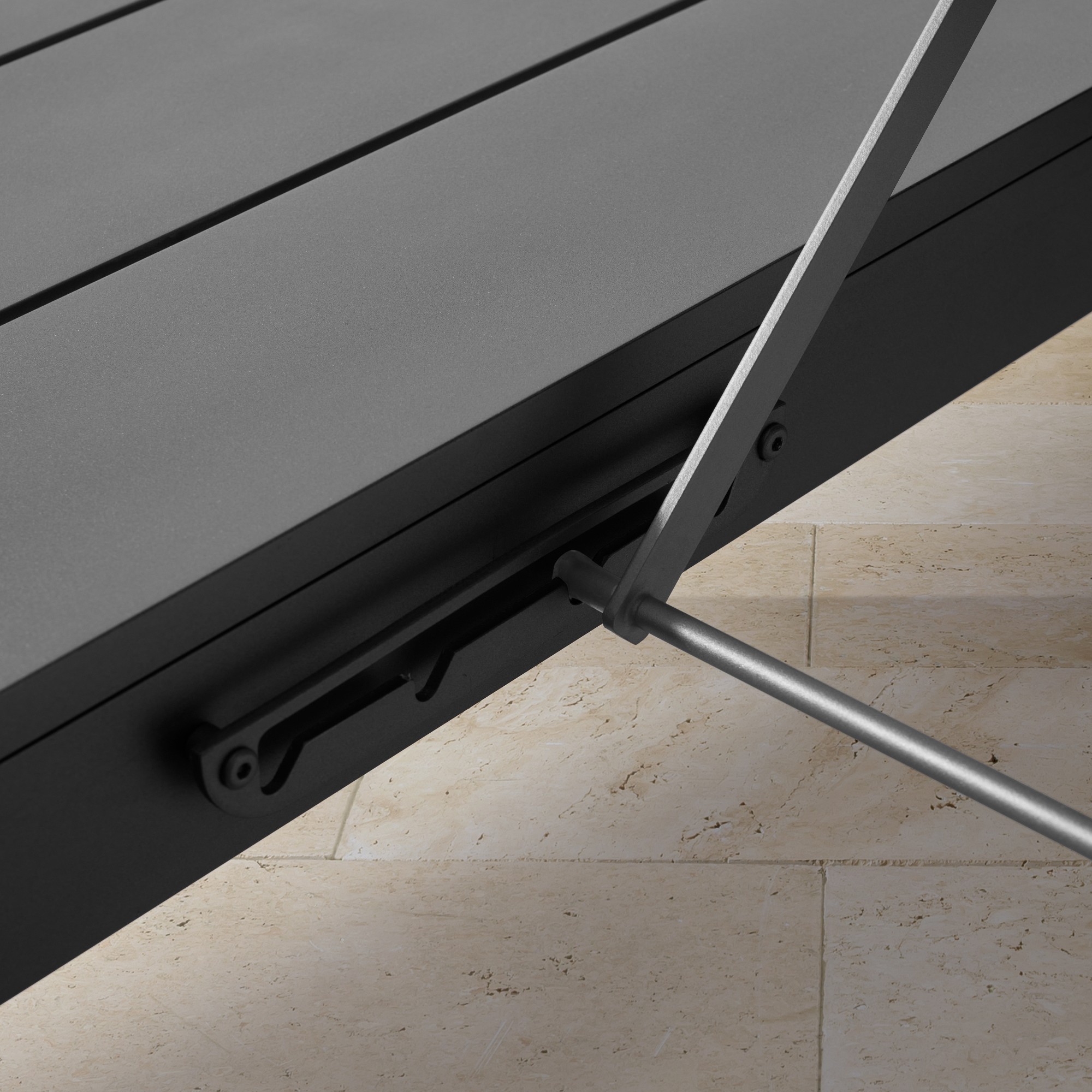 Larnaca Metal Chaise with Built in Table