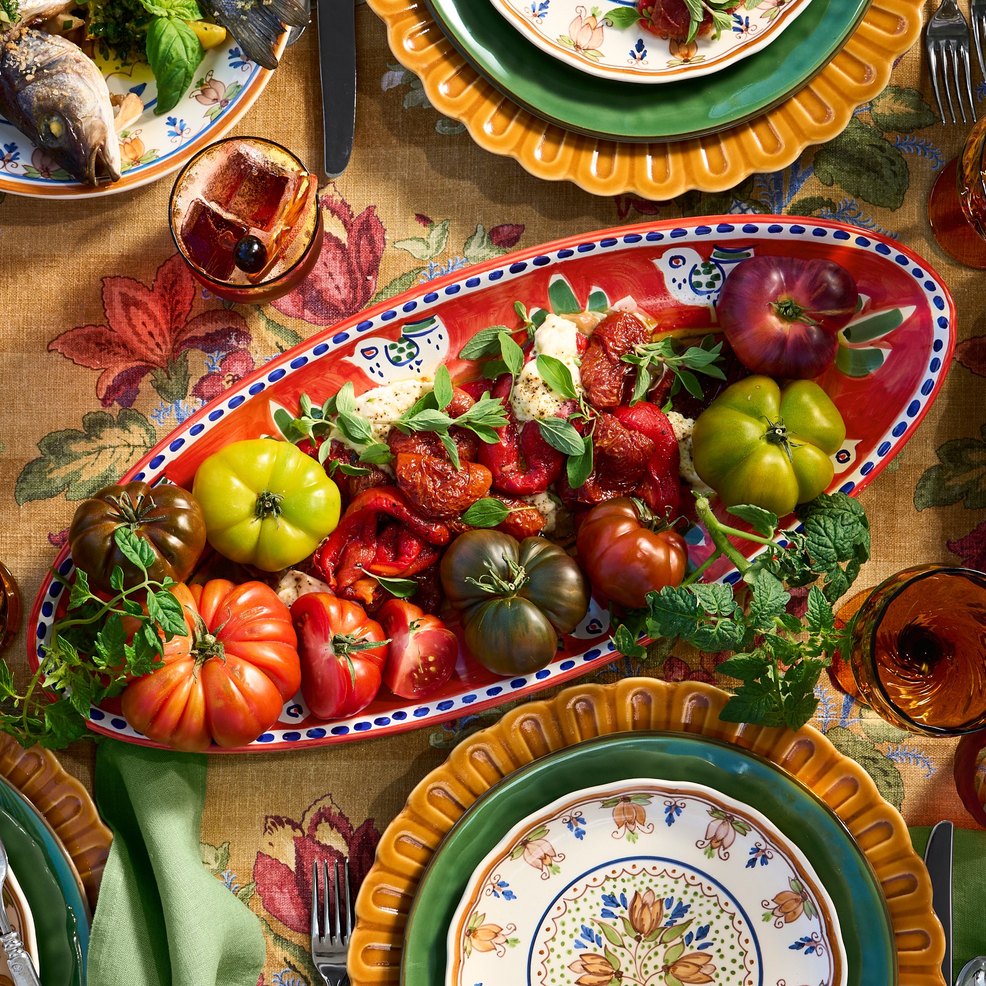 Floral Autumnal Salad Plate