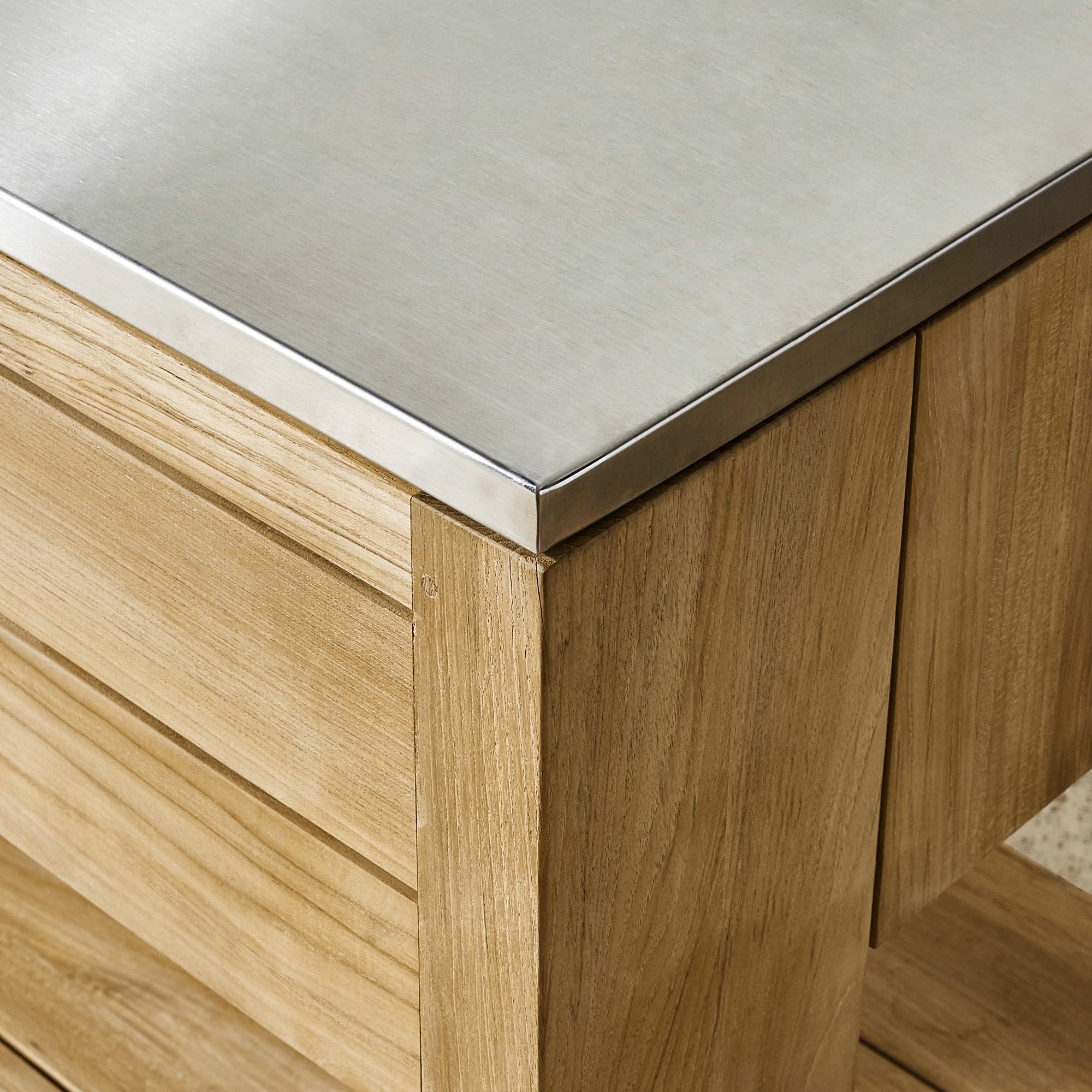 Larnaca Outdoor Teak Prep Table (58