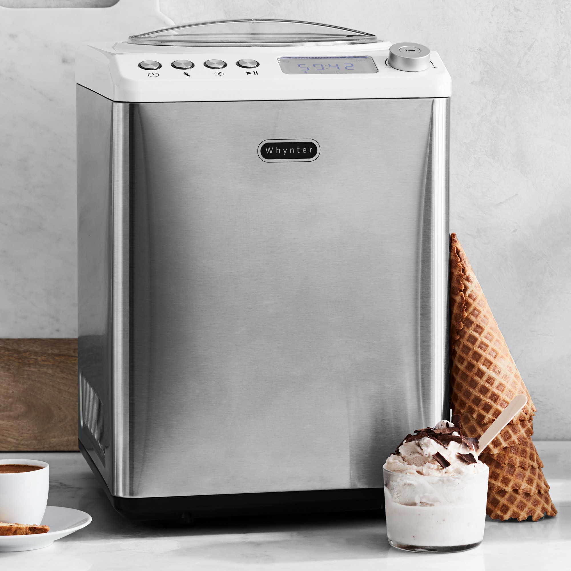 Whynter Upright Compressor Ice Cream Maker with Stainless Steel Bowl & Churn Blade