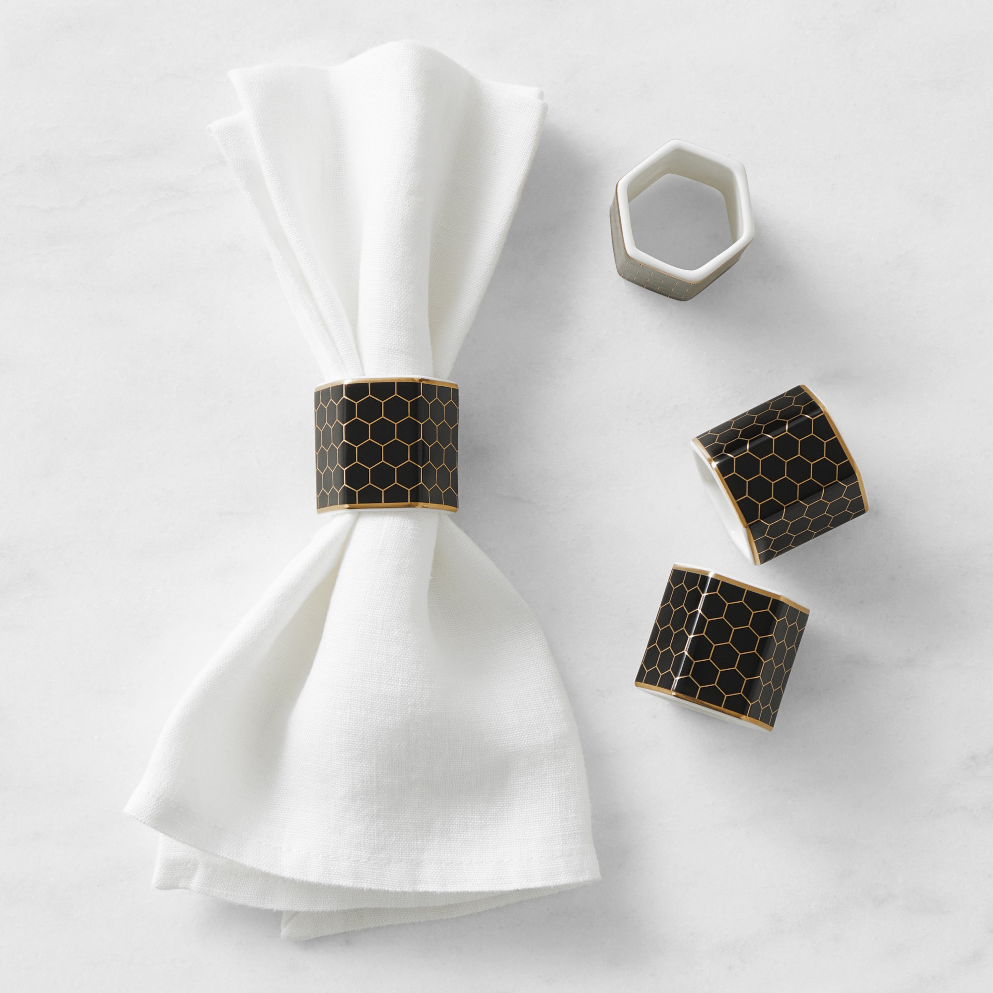 Honeycomb Napkin Rings, Set of 4