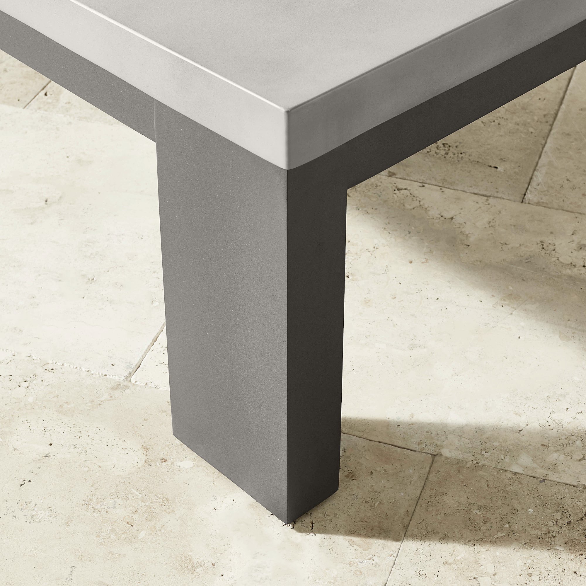 Larnaca Outdoor Slate Grey Metal Fiberstone Coffee Table (60