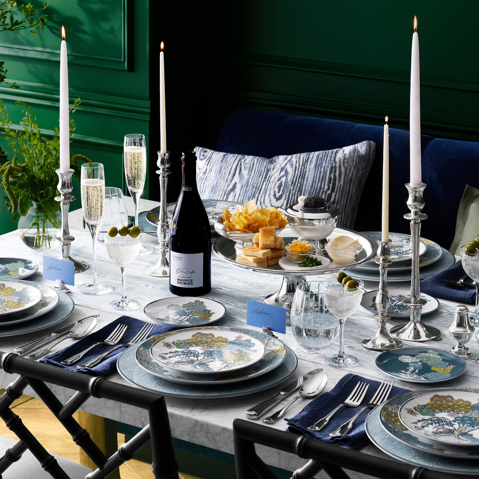 Scalamandré Sea of Trees 12-Piece Dinnerware Set