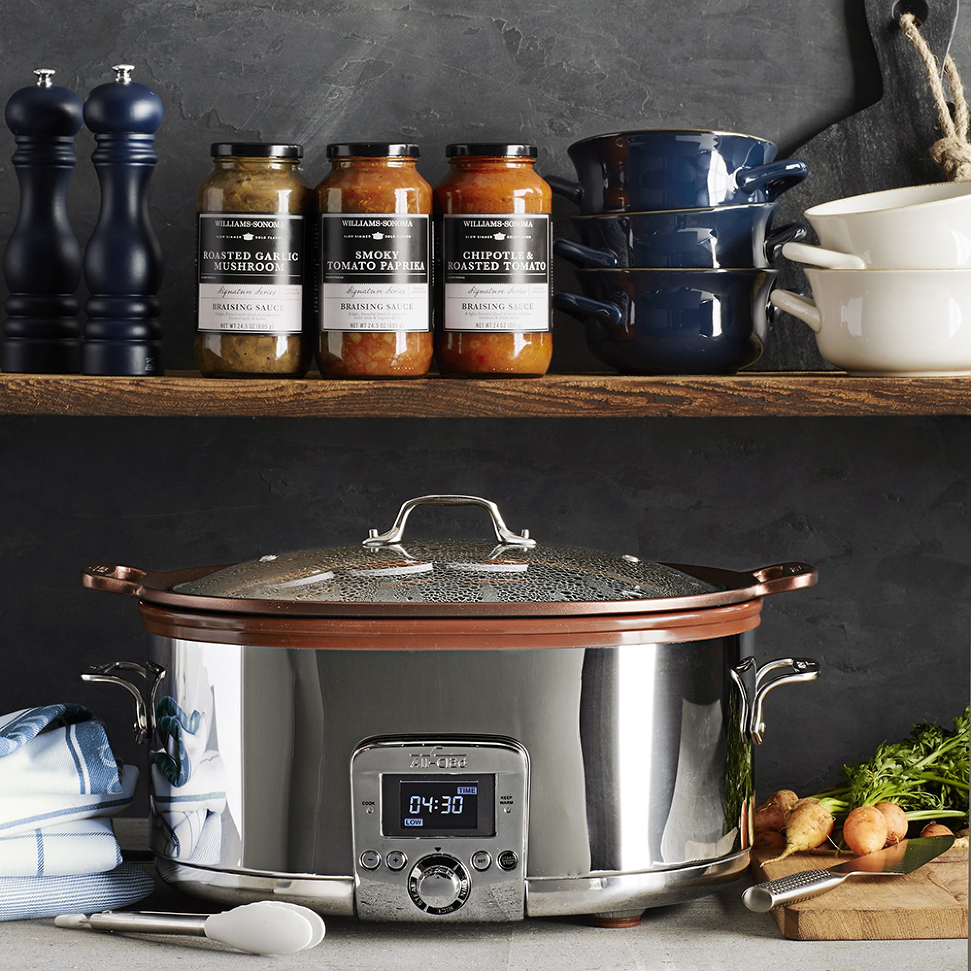 Williams Sonoma Stainless-Steel Silicone Locking Tongs