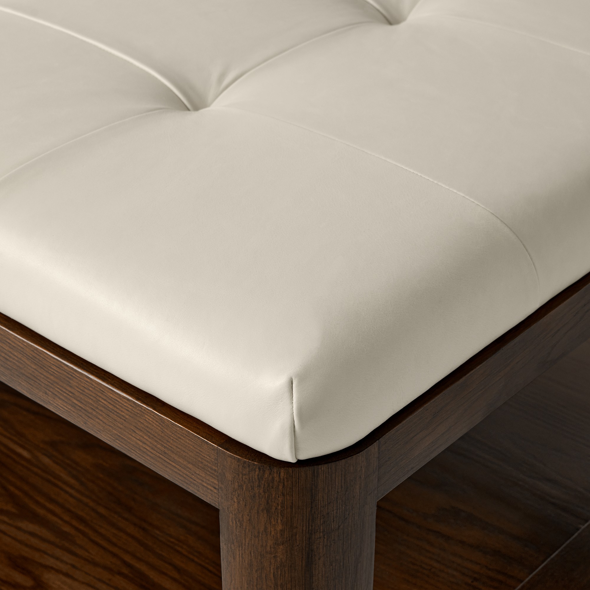 Porte Grid Tufted Rectangular Ottoman (48