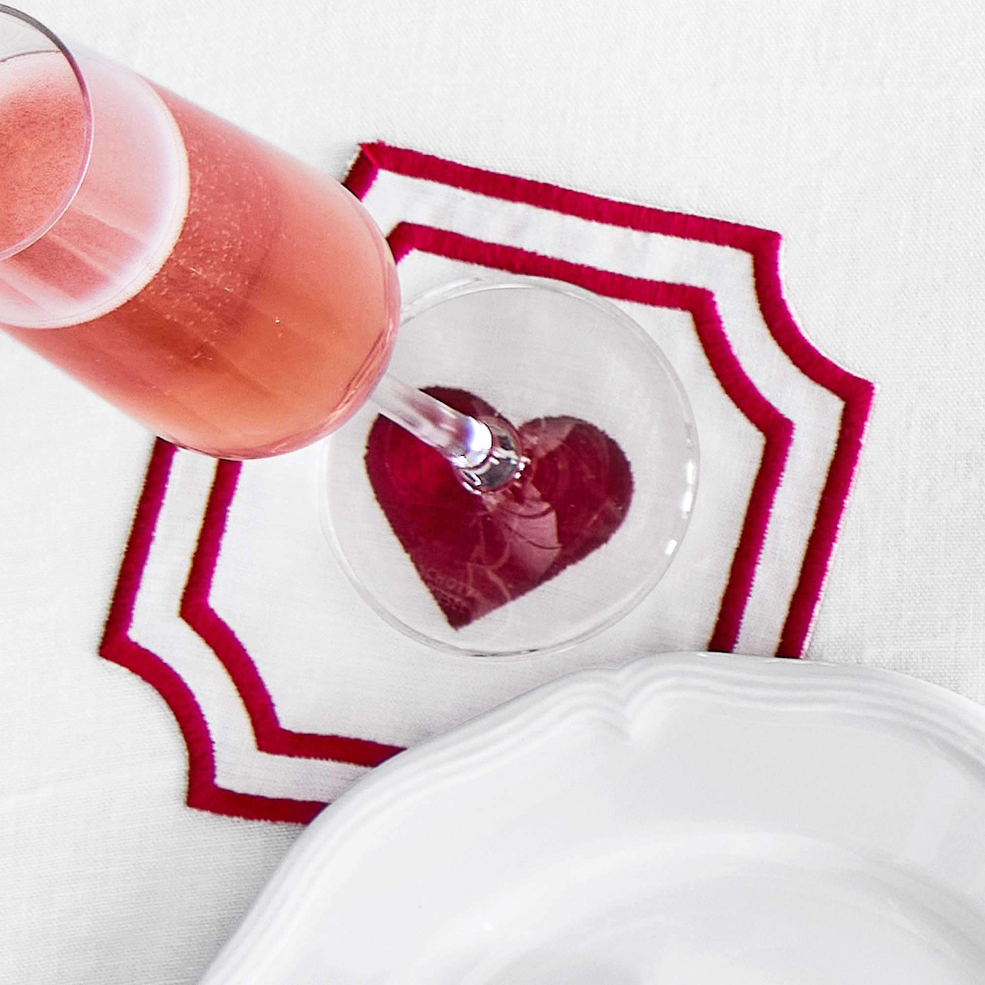 Cartouche Heart Coasters, Set of 4