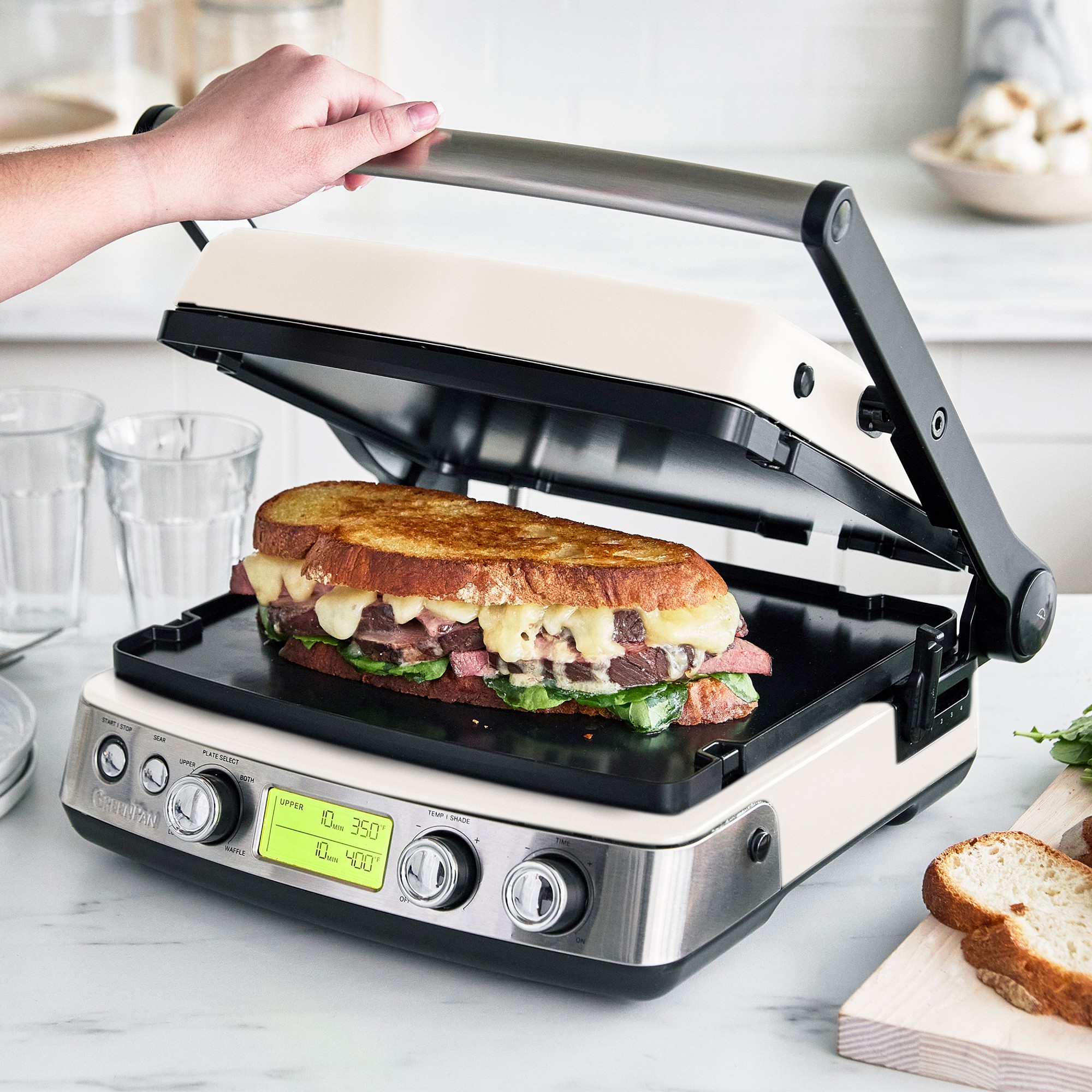 GreenPan™ Elite 7-in-1 Contact Grill, Griddle, & Waffler