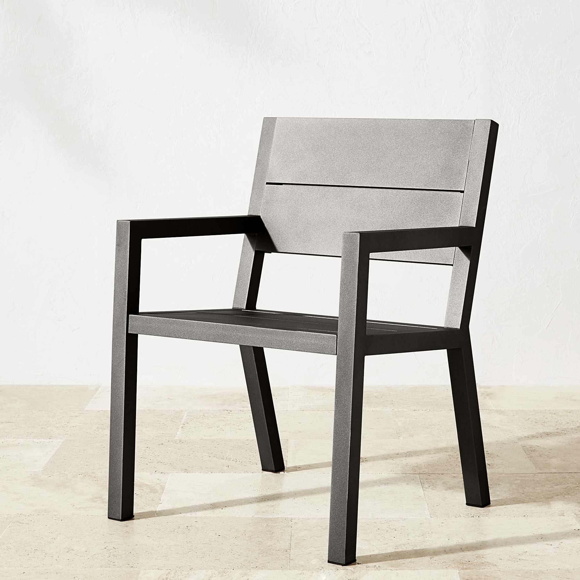 Larnaca Slate Grey Metal Dining Table & Dining Chairs (94