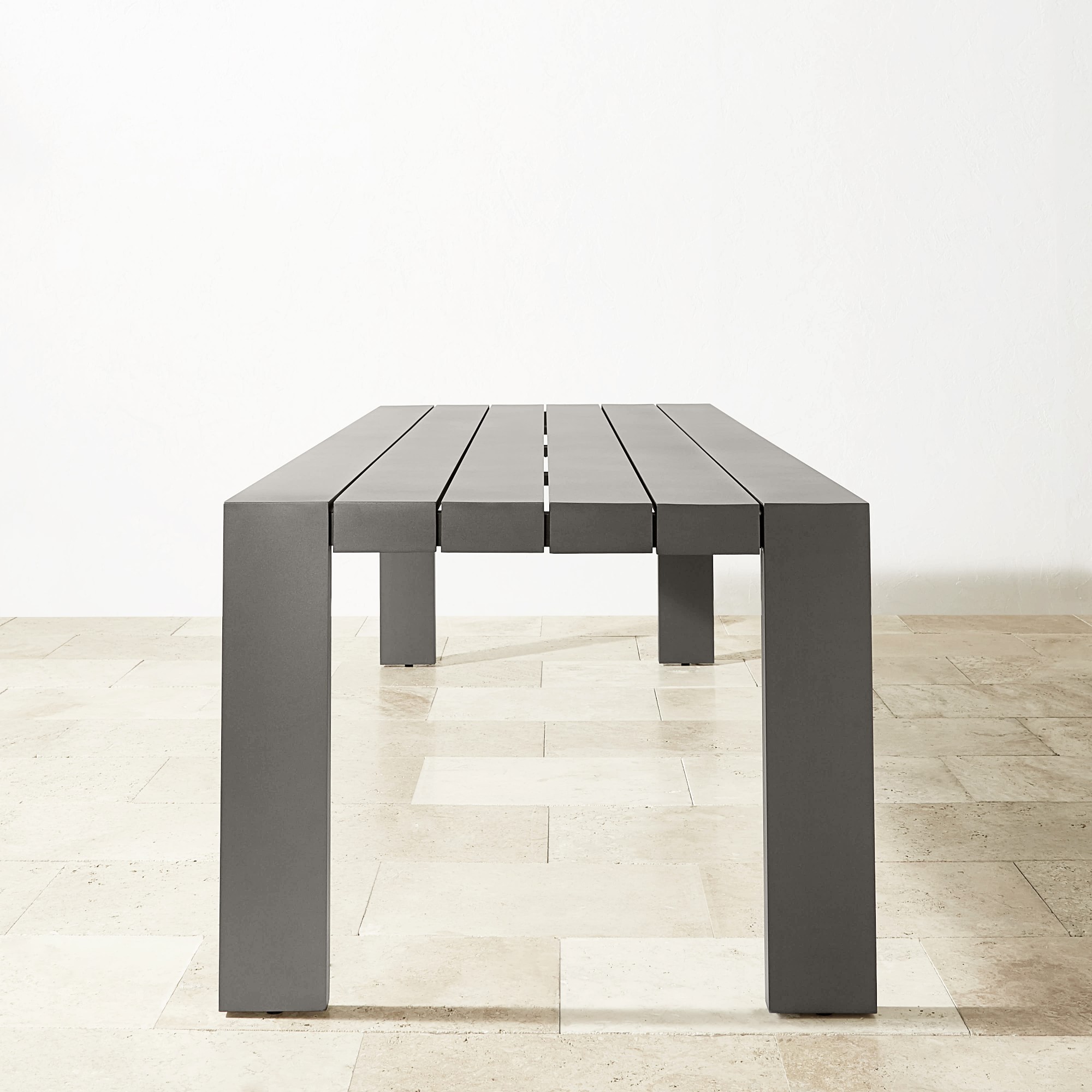 Larnaca Outdoor Slate Grey Metal Dining Table (94