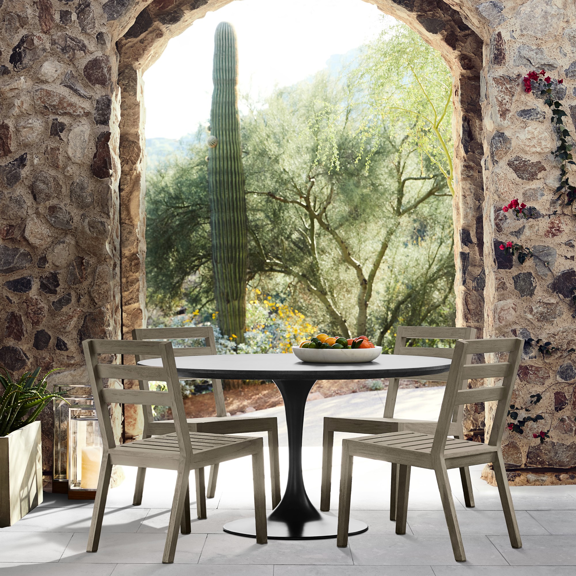 Ojai Outdoor Grey Teak Dining Side Chair