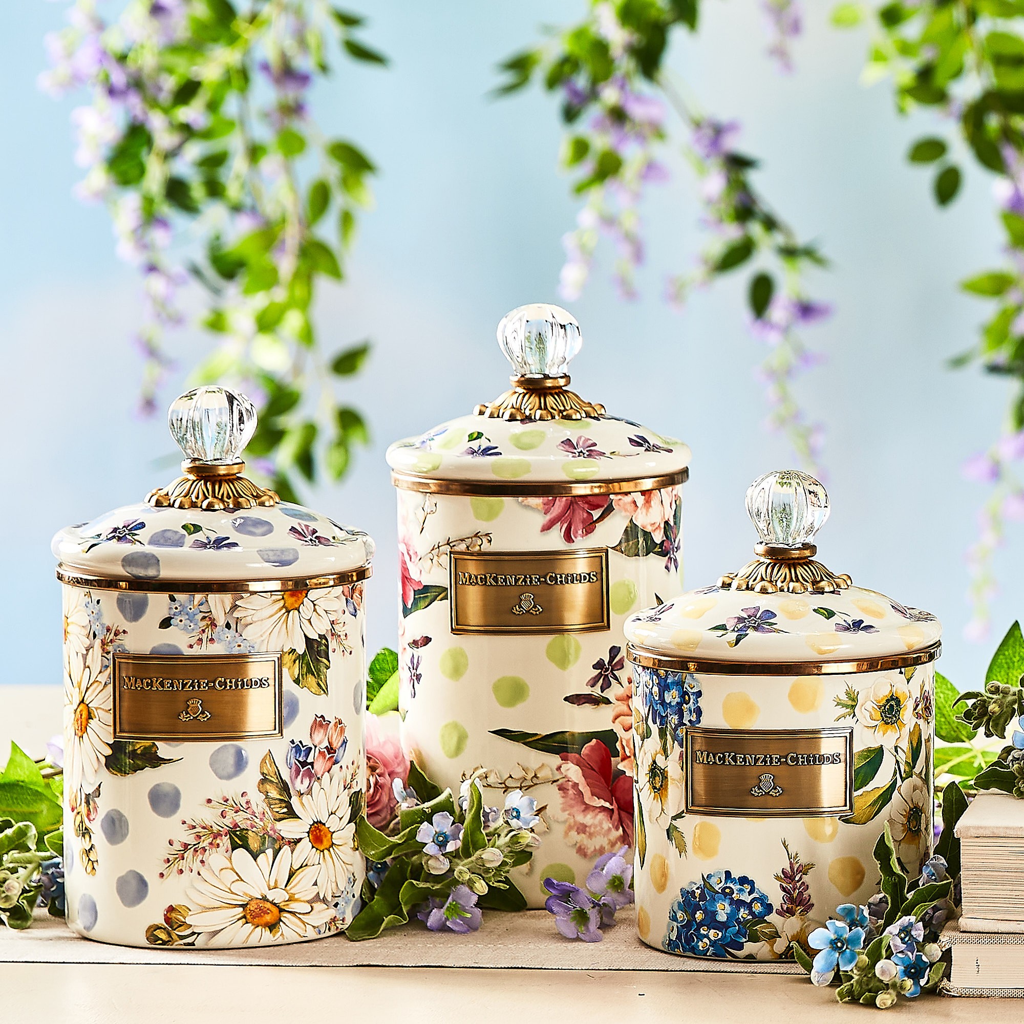 Mackenzie-Childs Wildflowers Enamel Canister