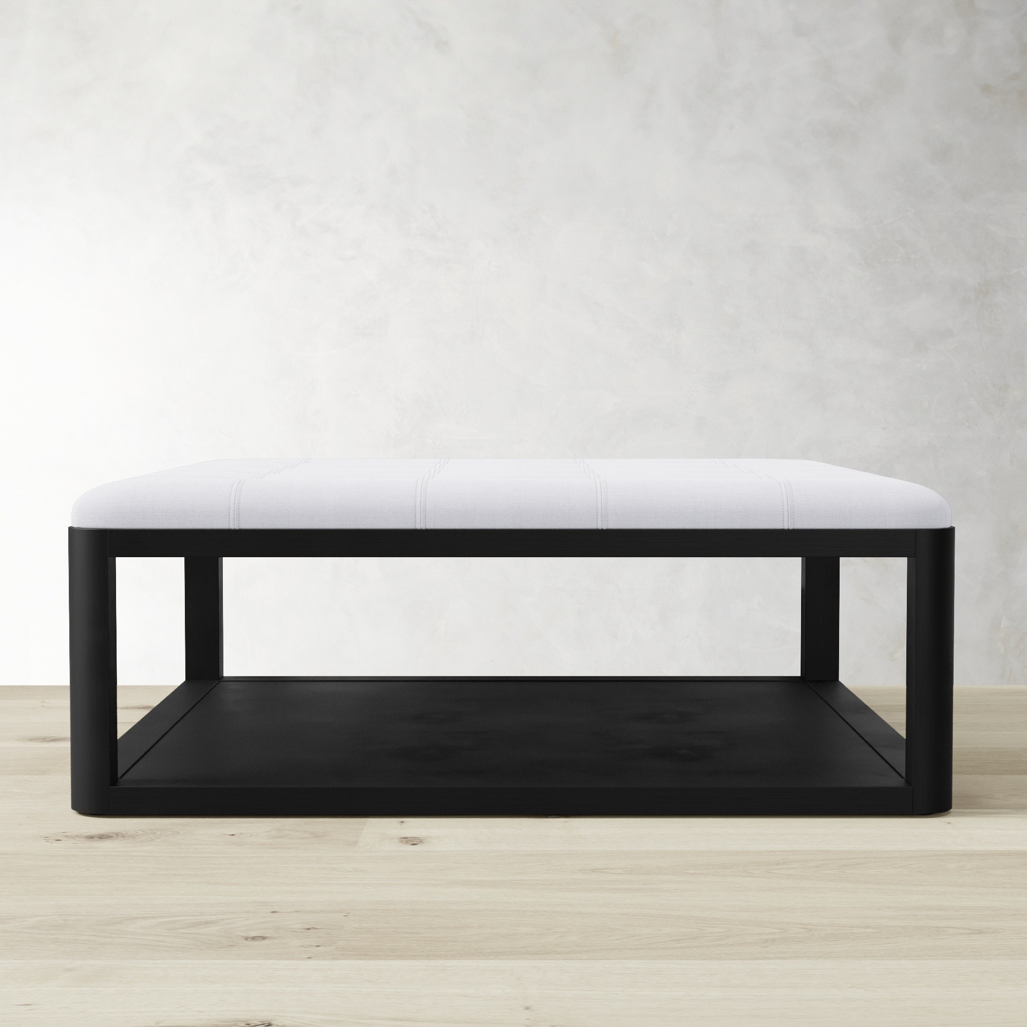 Porte Grid Tufted Rectangular Ottoman (48