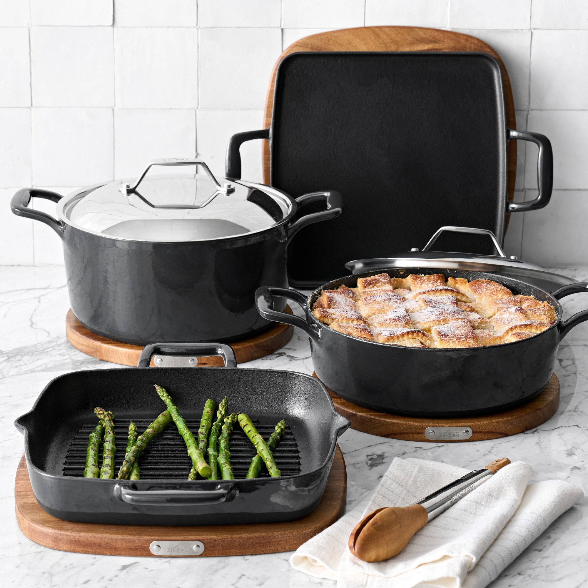 All-Clad Enameled Cast Iron Dutch Oven with Trivet, 6-Qt.