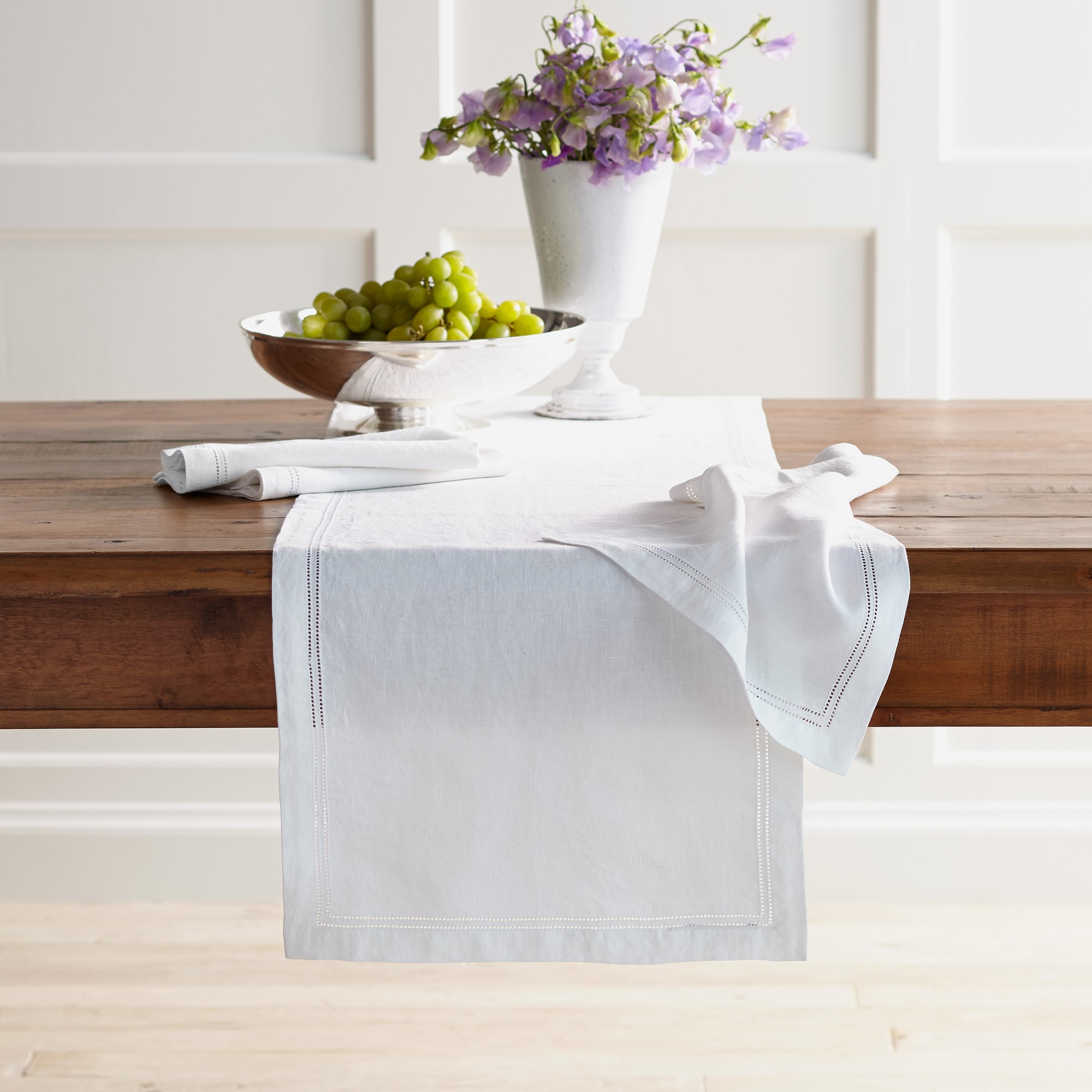 Linen Double Hemstitch Table Runner