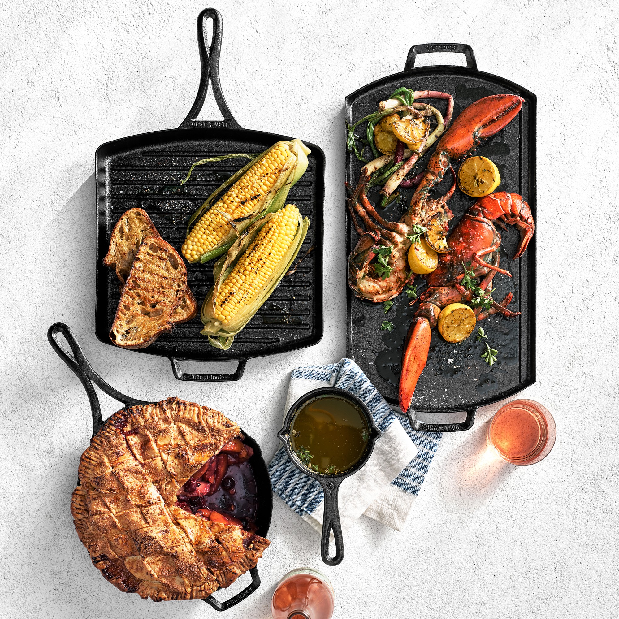 Lodge Blacklock Triple Seasoned Cast Iron Square Grill Pan