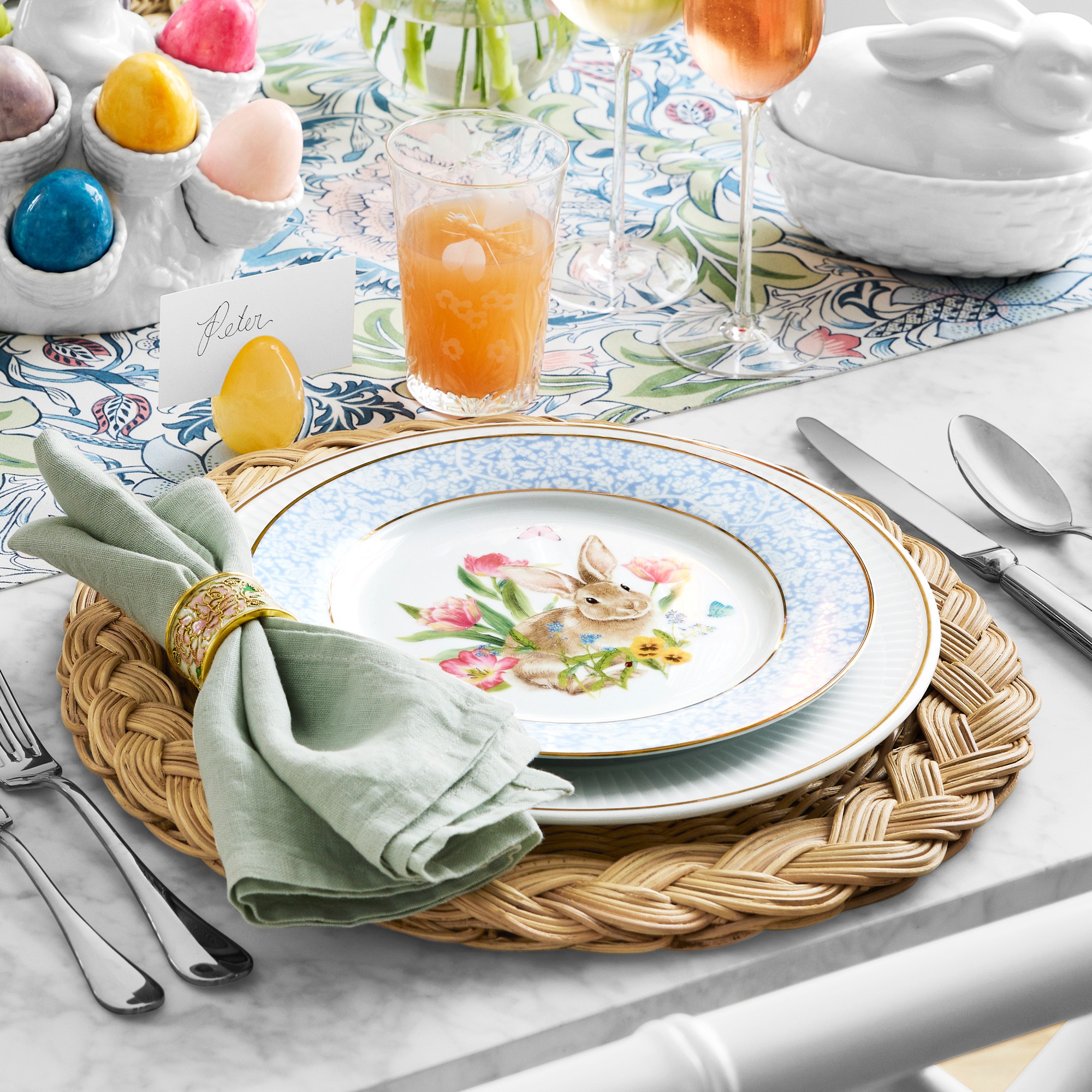 Garden Flowers Appetizer Plates, Set of 4