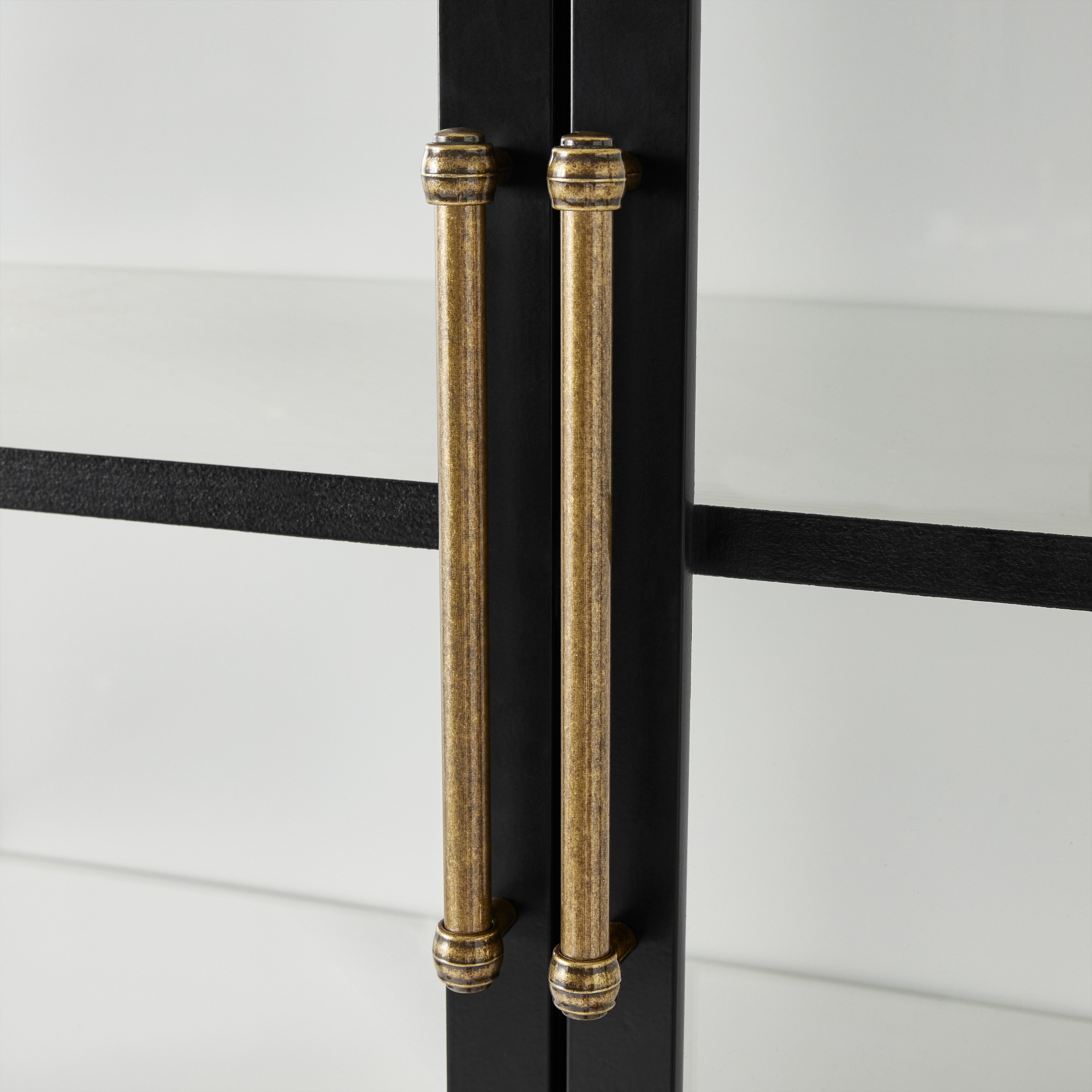 Colt 2- Door Glass Storage Cabinet with Counter (40