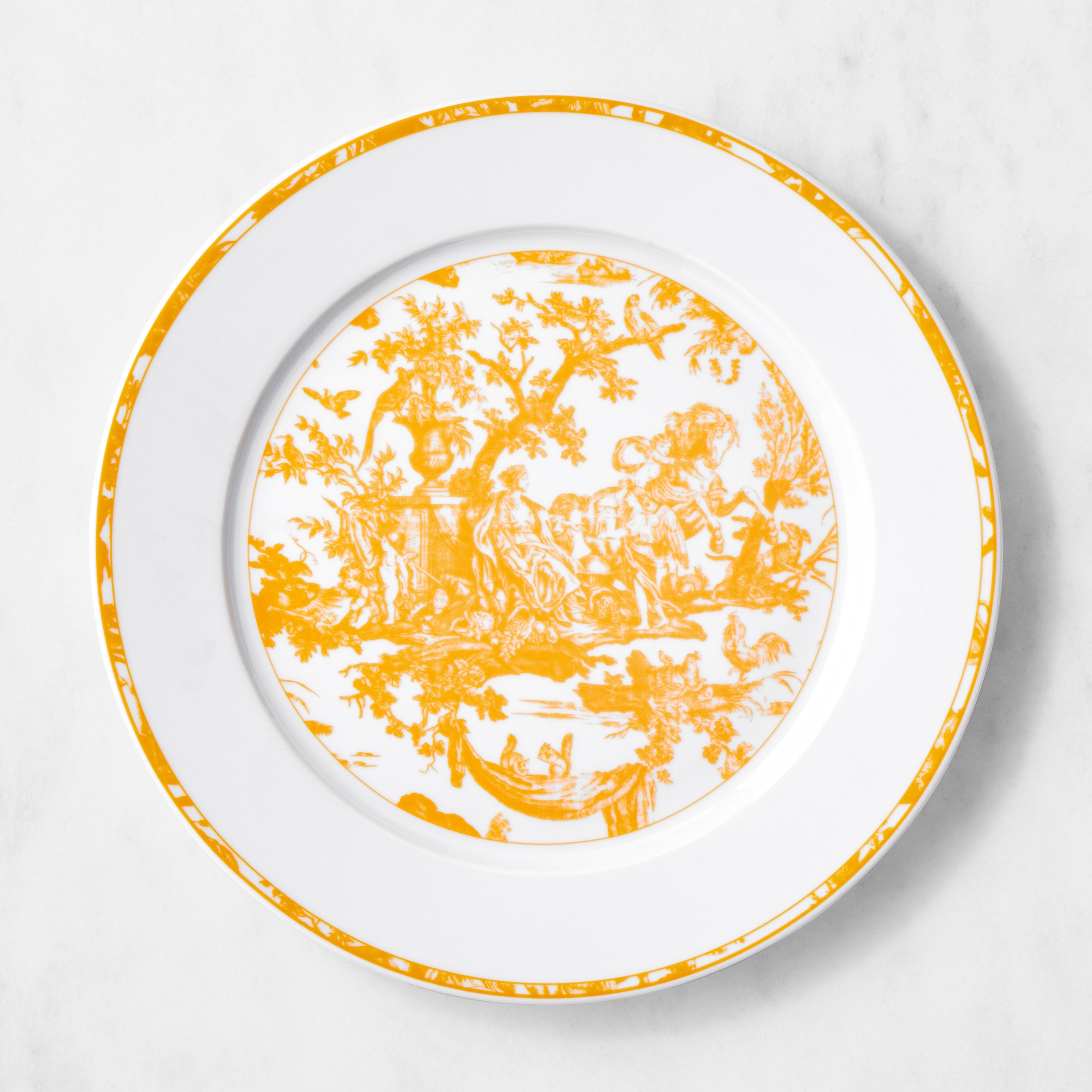 Pillivuyt French Toile Porcelain Dinner Plates, Set of 4