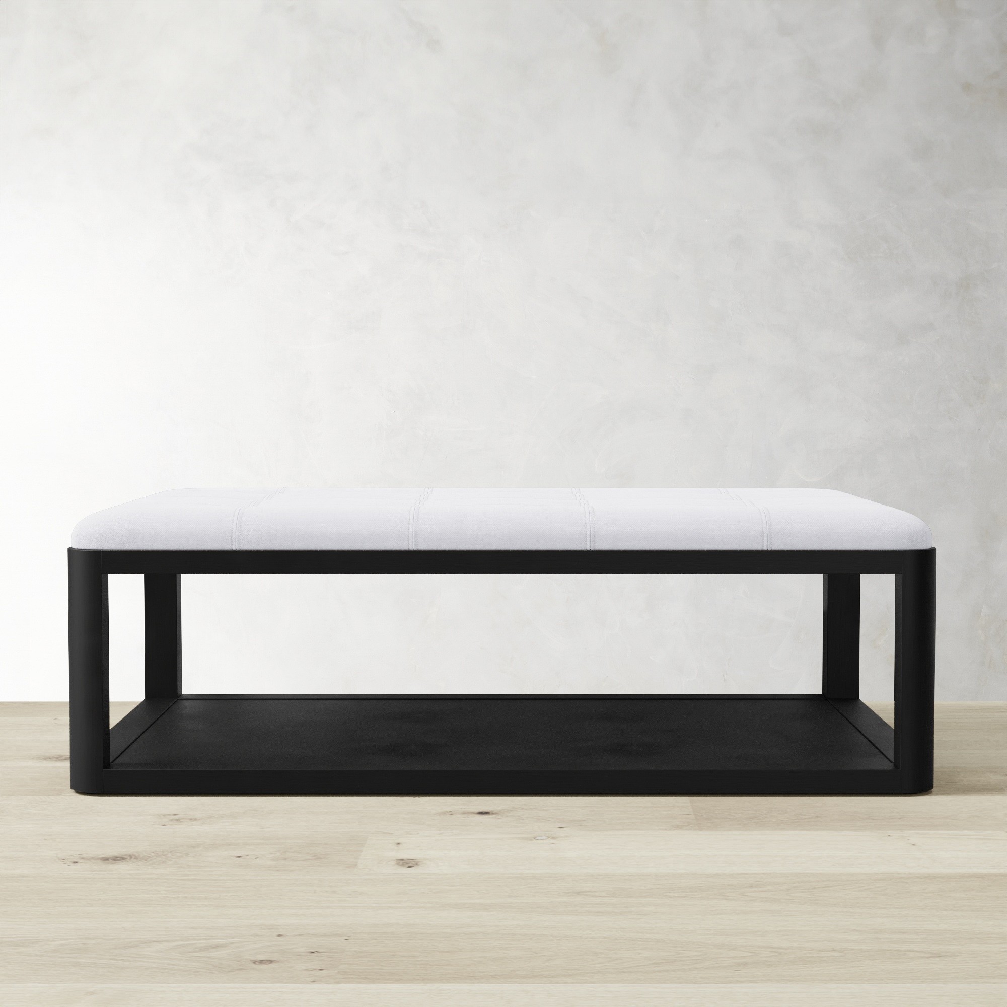 Porte Grid Tufted Rectangular Ottoman (48