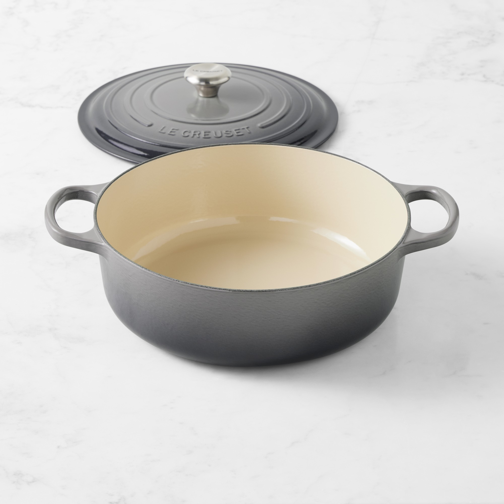 Le Creuset Signature Enameled Cast Iron Round Wide Dutch Oven, 6 3/4-Qt.