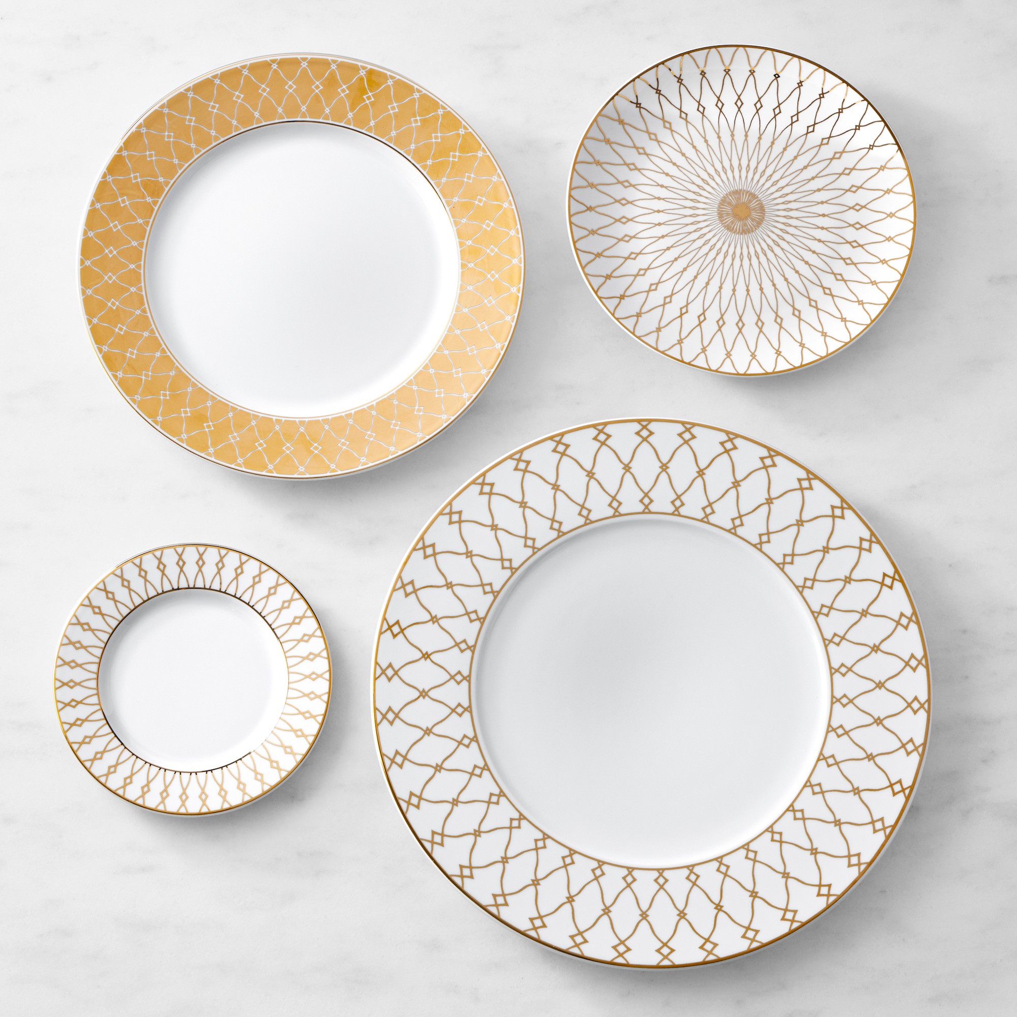 Regency Gold Appetizer Plates, Set of 4