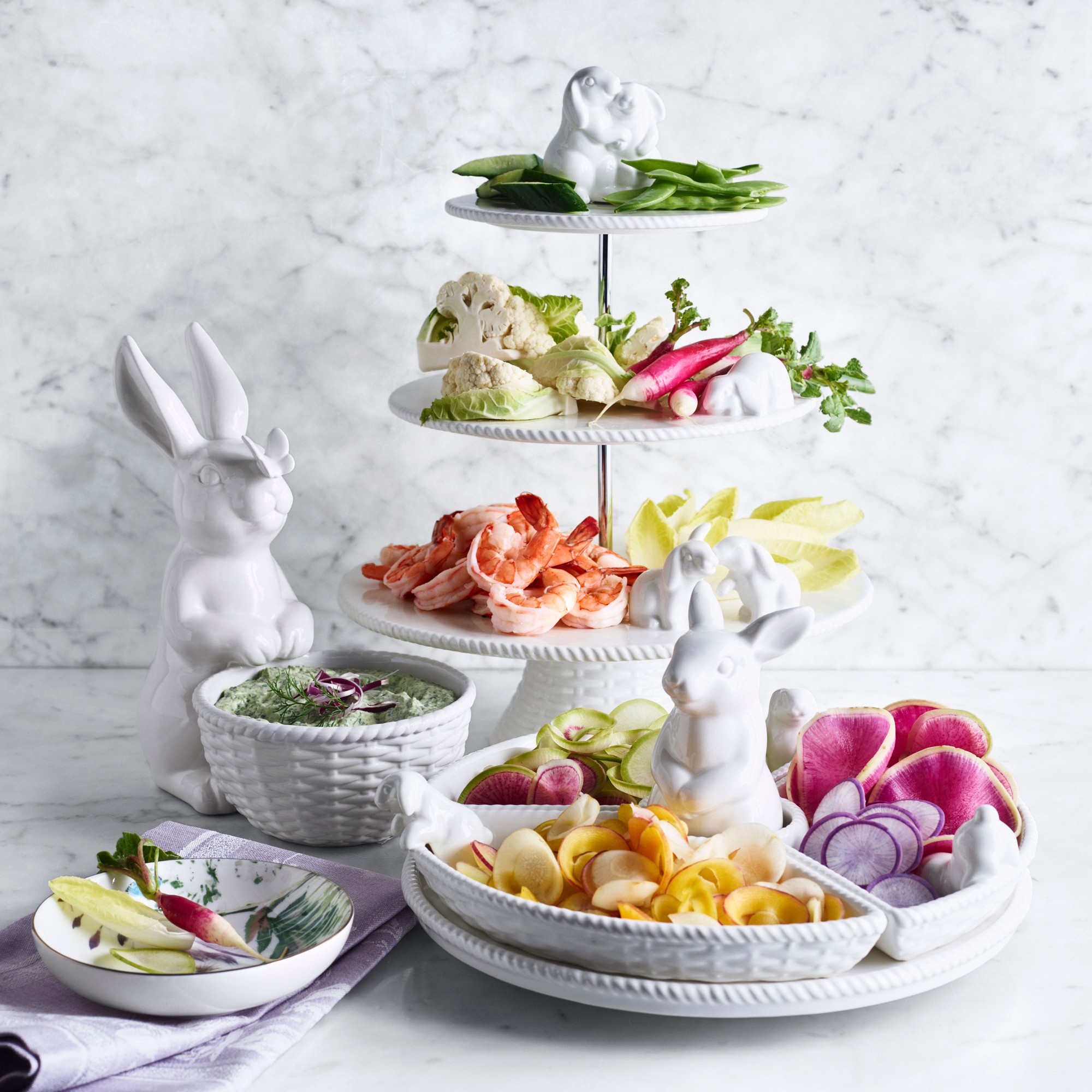 Sculptural Bunny Bowl with Butterfly