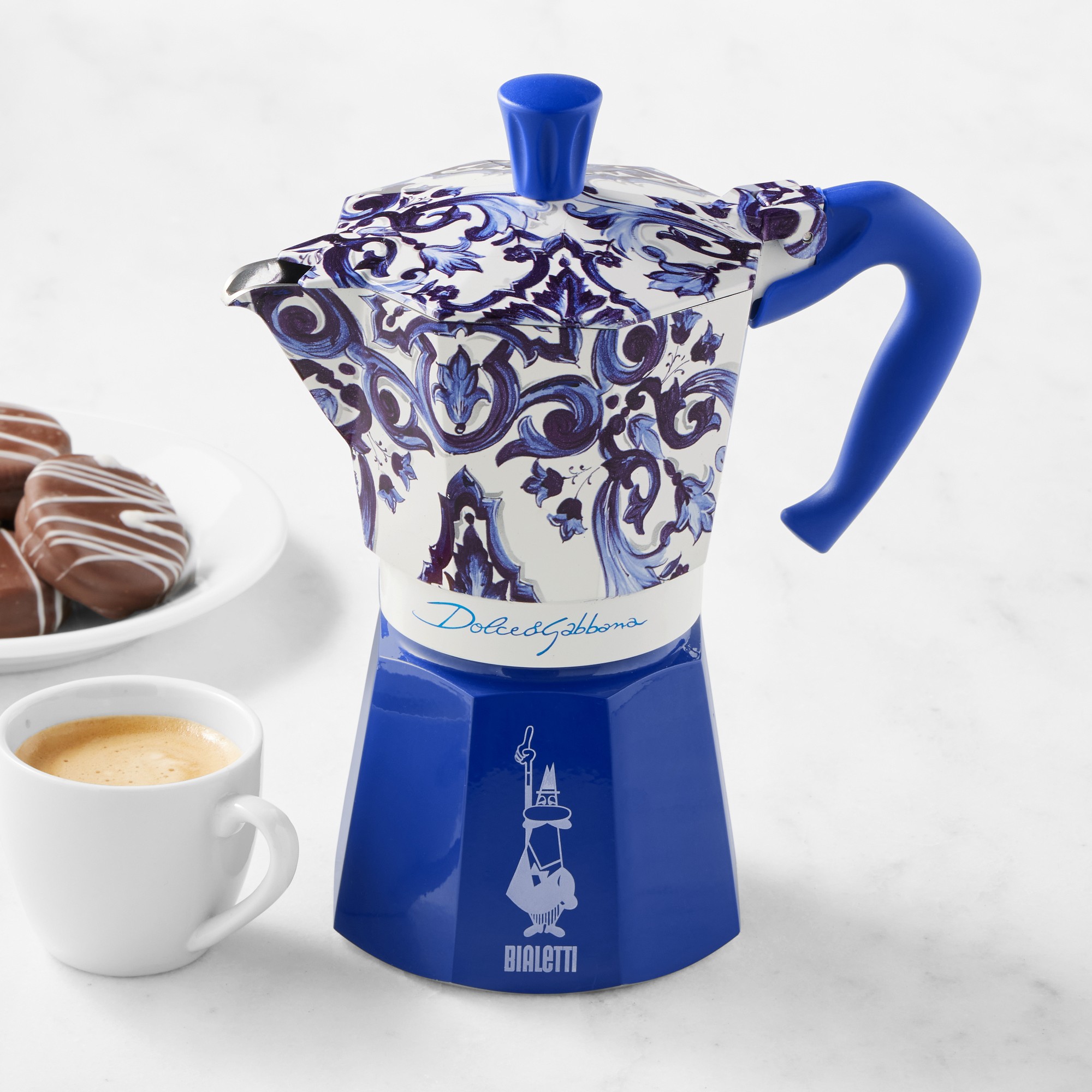 Bialetti Moka Dolce & Gabbana Stovetop Espresso Maker, Blu Mediterraneo