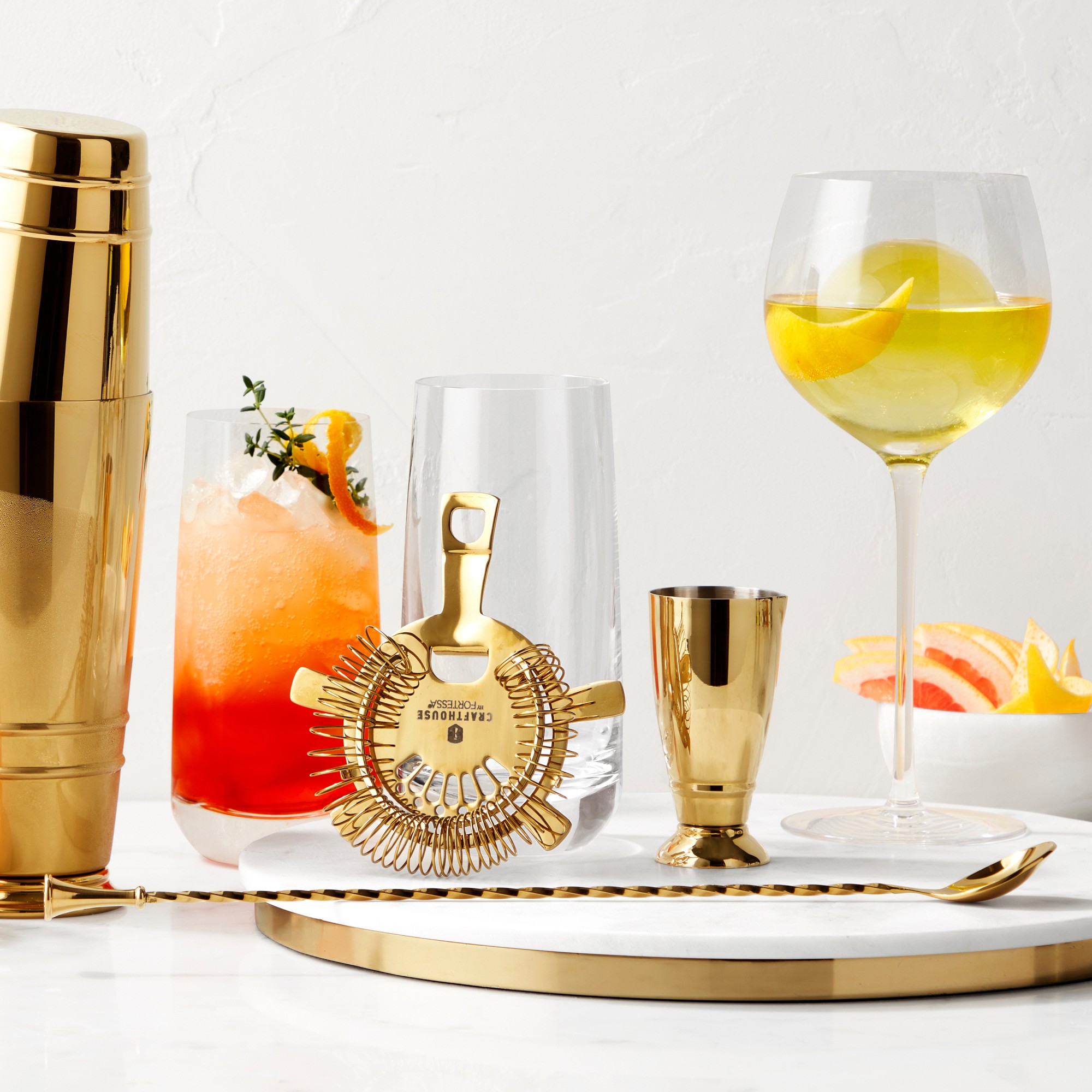 Marble & Brass Round Board