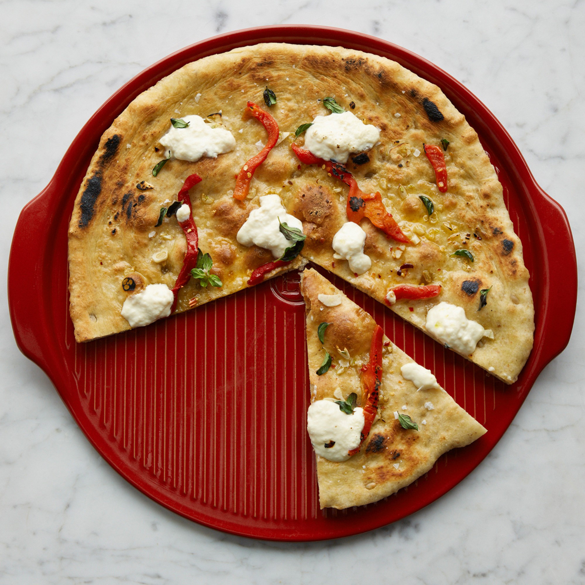 Emile Henry French Ceramic Ribbed Pizza Stone