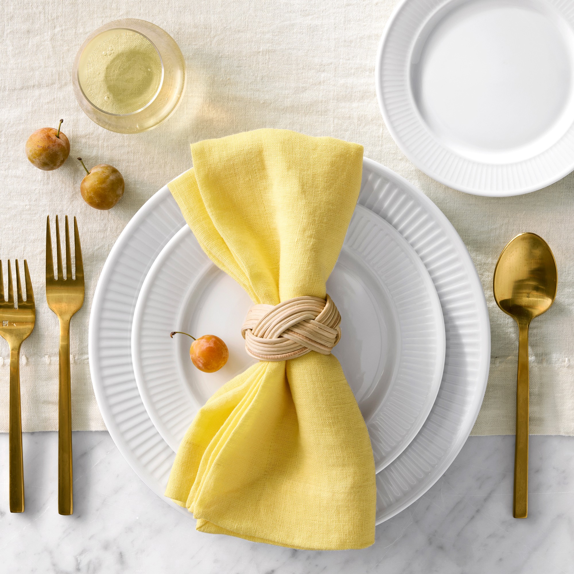 AERIN Braided Woven Napkin Rings, Set of 4