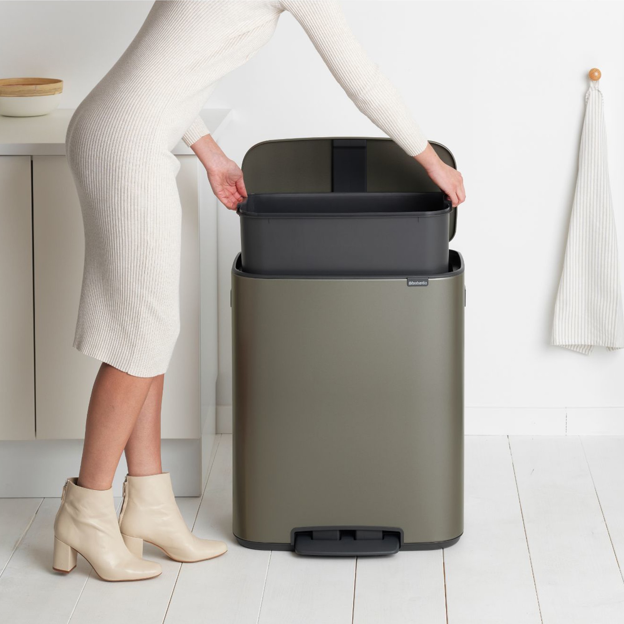 Brabantia Bo Step On Trash Can, 16 Gallon