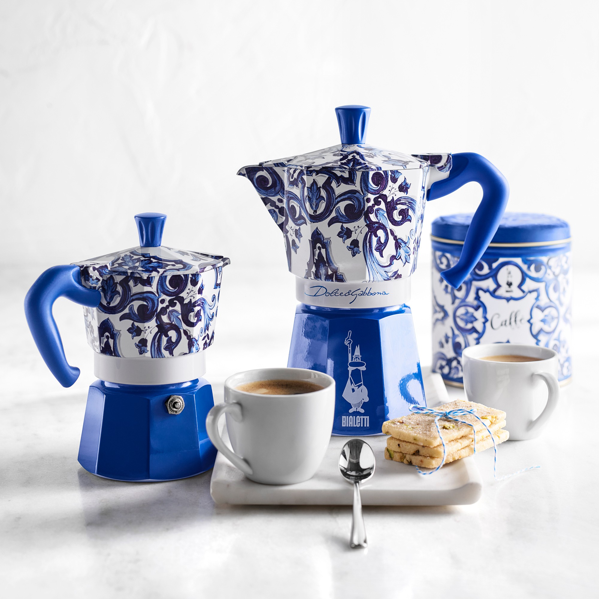 Bialetti Moka Dolce & Gabbana Stovetop Espresso Maker, Blu Mediterraneo