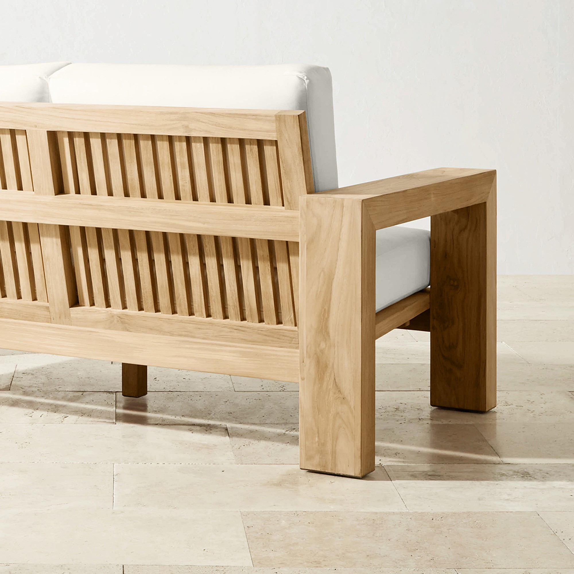 Larnaca Outdoor Natural Teak Customizable Sectional (62