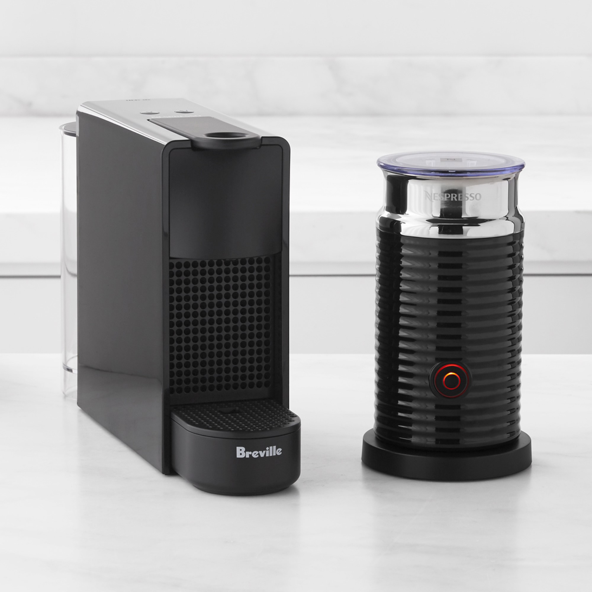 Nespresso Essenza Mini Espresso Machine with Aeroccino Milk Frother by Breville