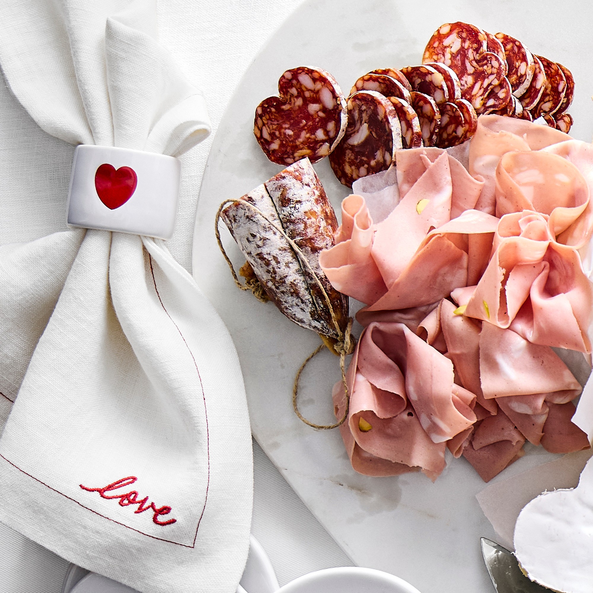 White Marble Heart Cheese Board