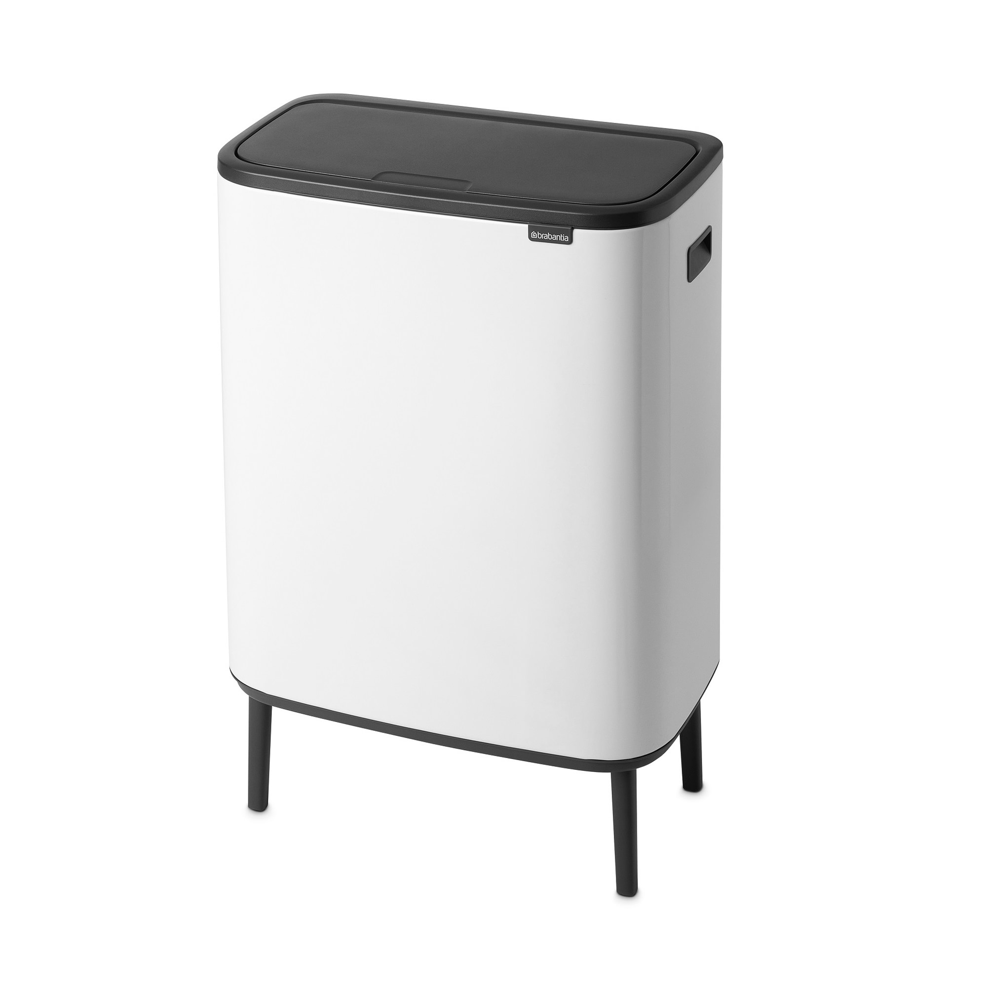 Brabantia Bo Touch Top Hi Dual Compartment Recycling Trash Can, 2 x 8 Gallon