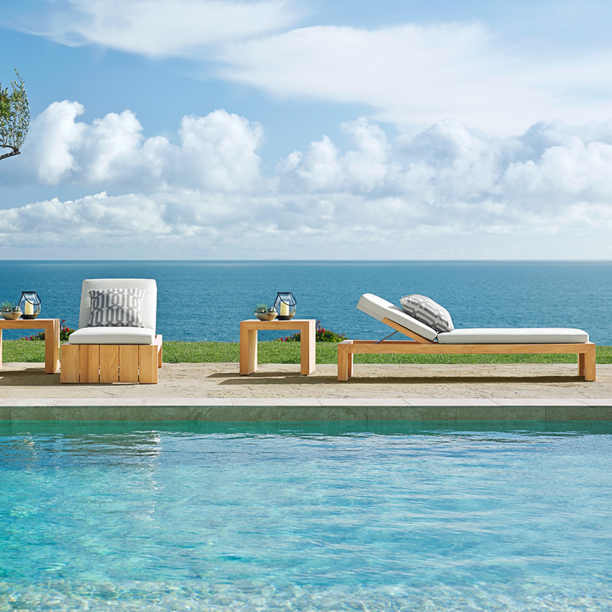 Larnaca Outdoor Natural Teak Chaise