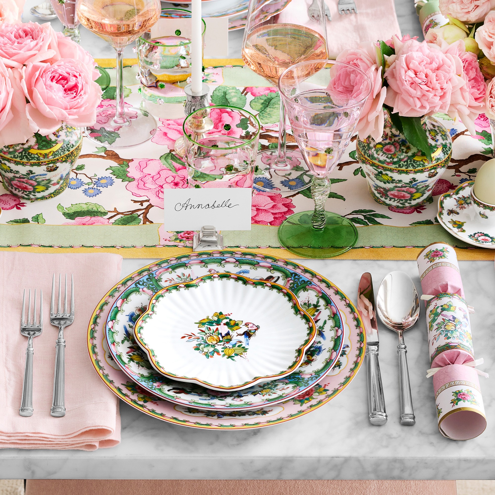 Canton Rose Floral Table Runner