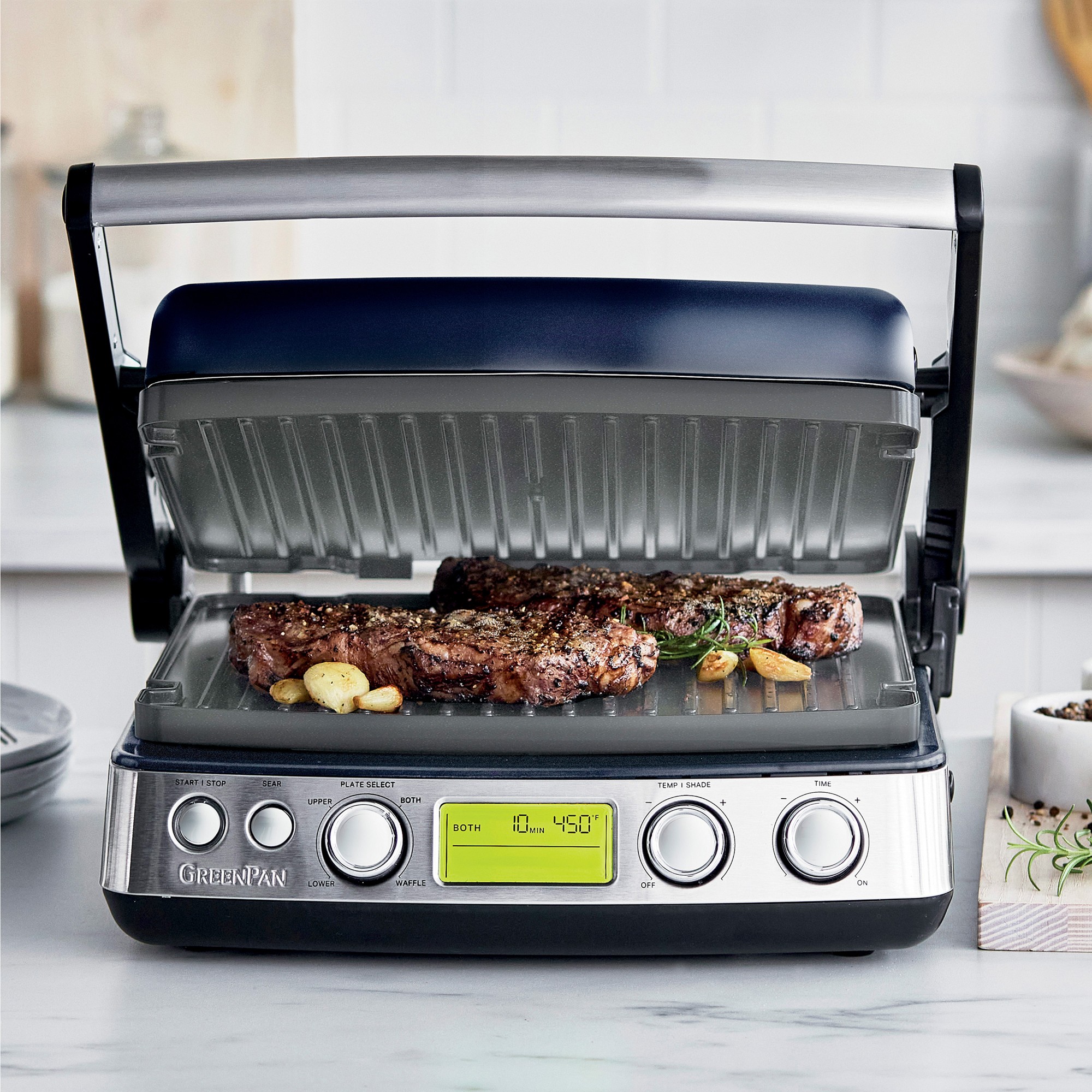 GreenPan™ Elite 7-in-1 Contact Grill, Griddle, & Waffler
