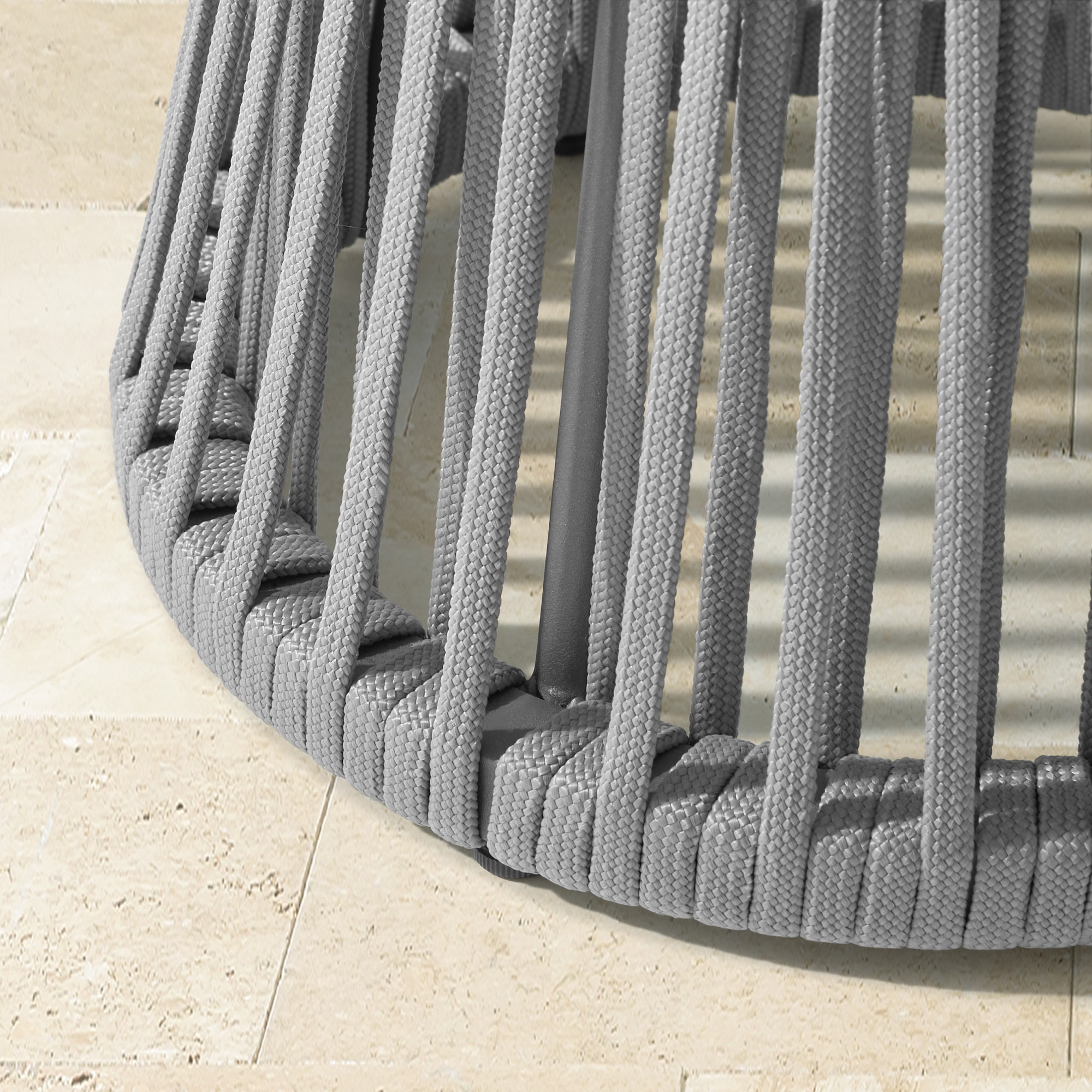 Pasadena Outdoor Fiberstone and Rope Side Table (18