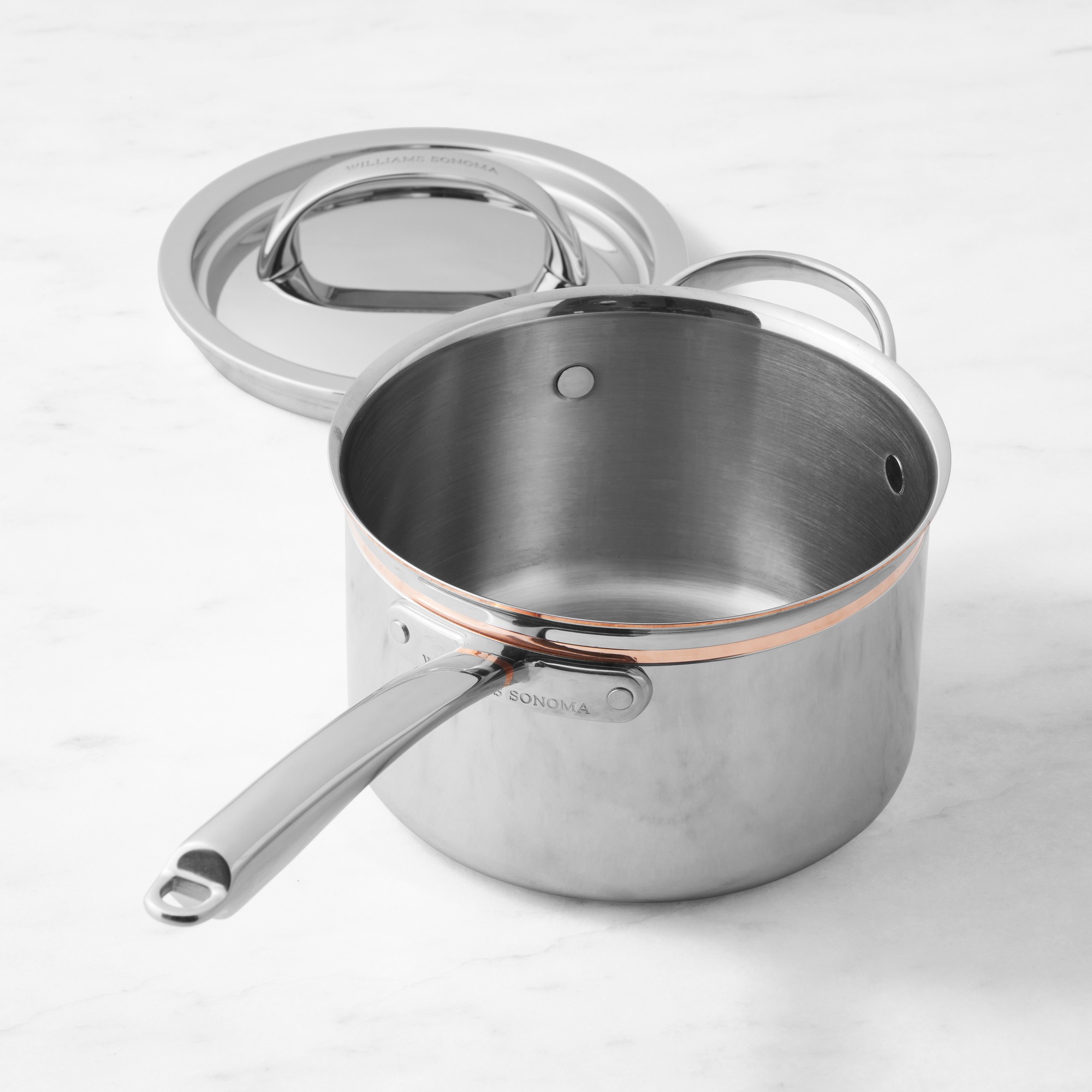 Williams Sonoma Signature Thermo-Clad™ Copper Pro Saucepan
