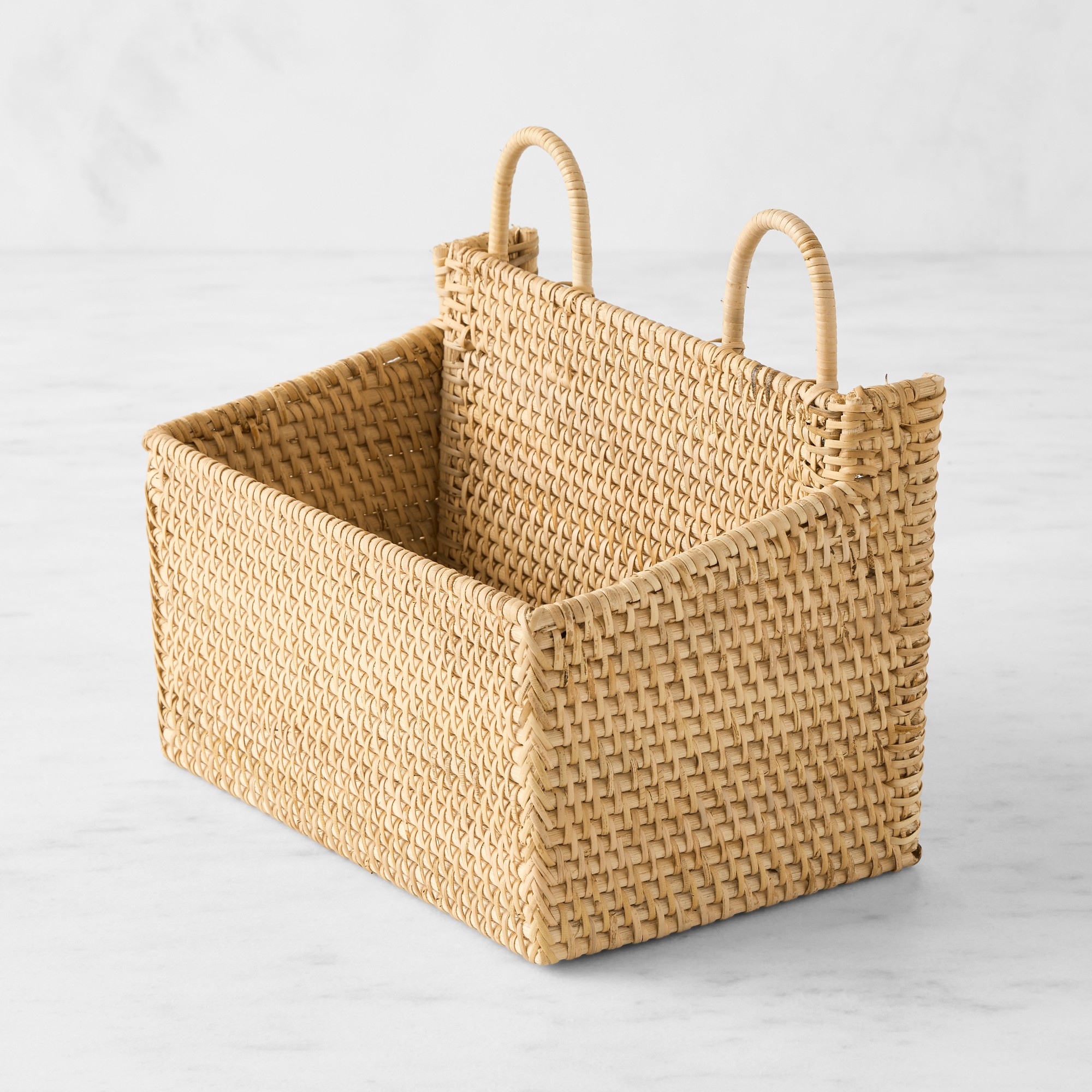 Hold Everything Rattan Hanging Accessory Basket