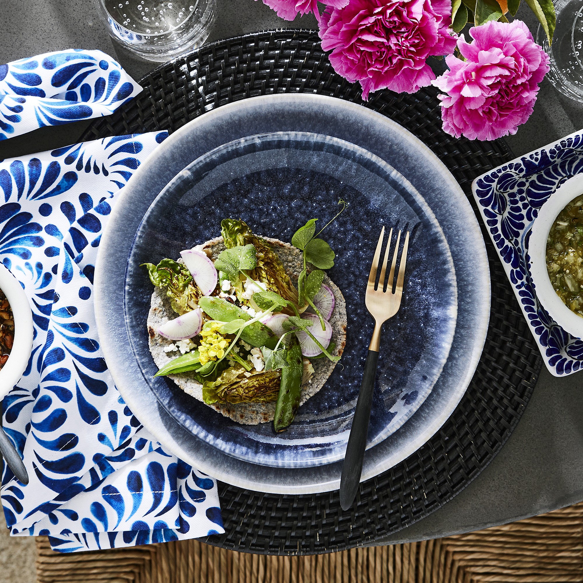 Cyprus Reactive Glaze Salad Plates