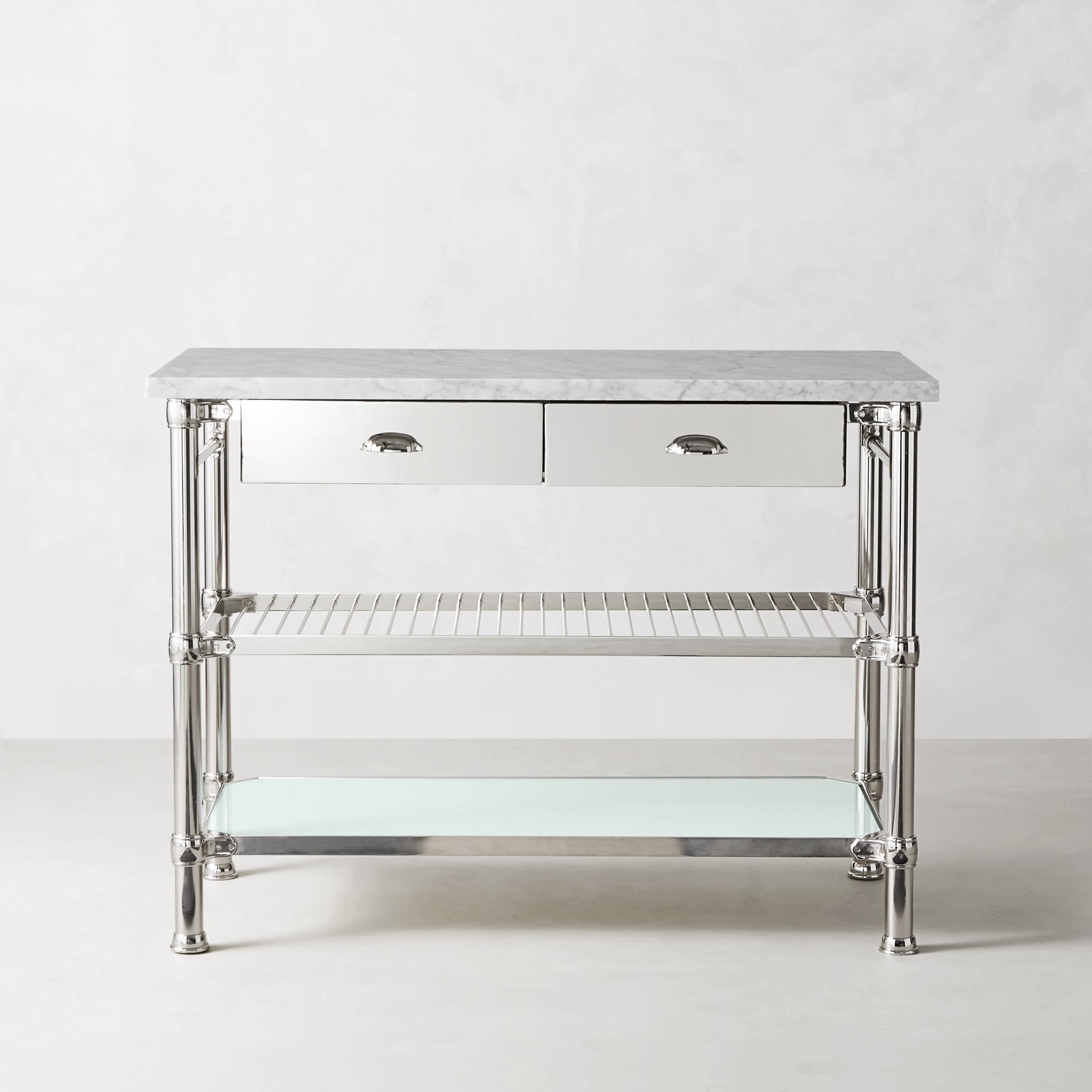 Modular Kitchen Island with Marble Top (48