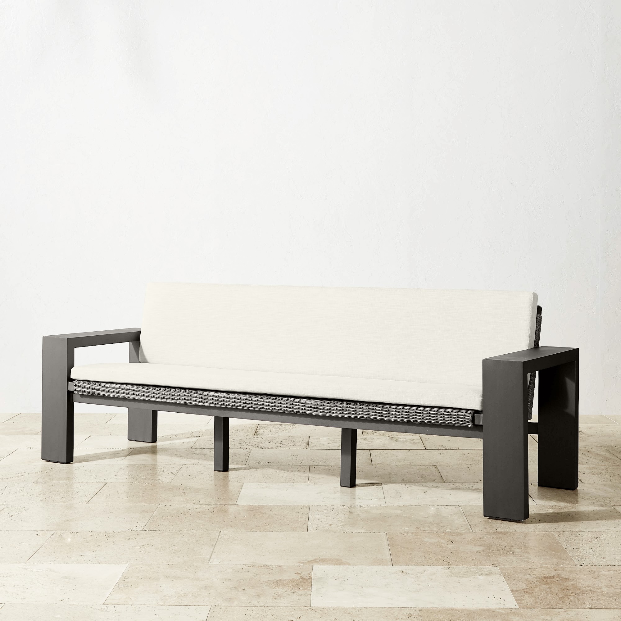 Larnaca Outdoor Slate Grey Metal x All-Weather Weave Sofa (69