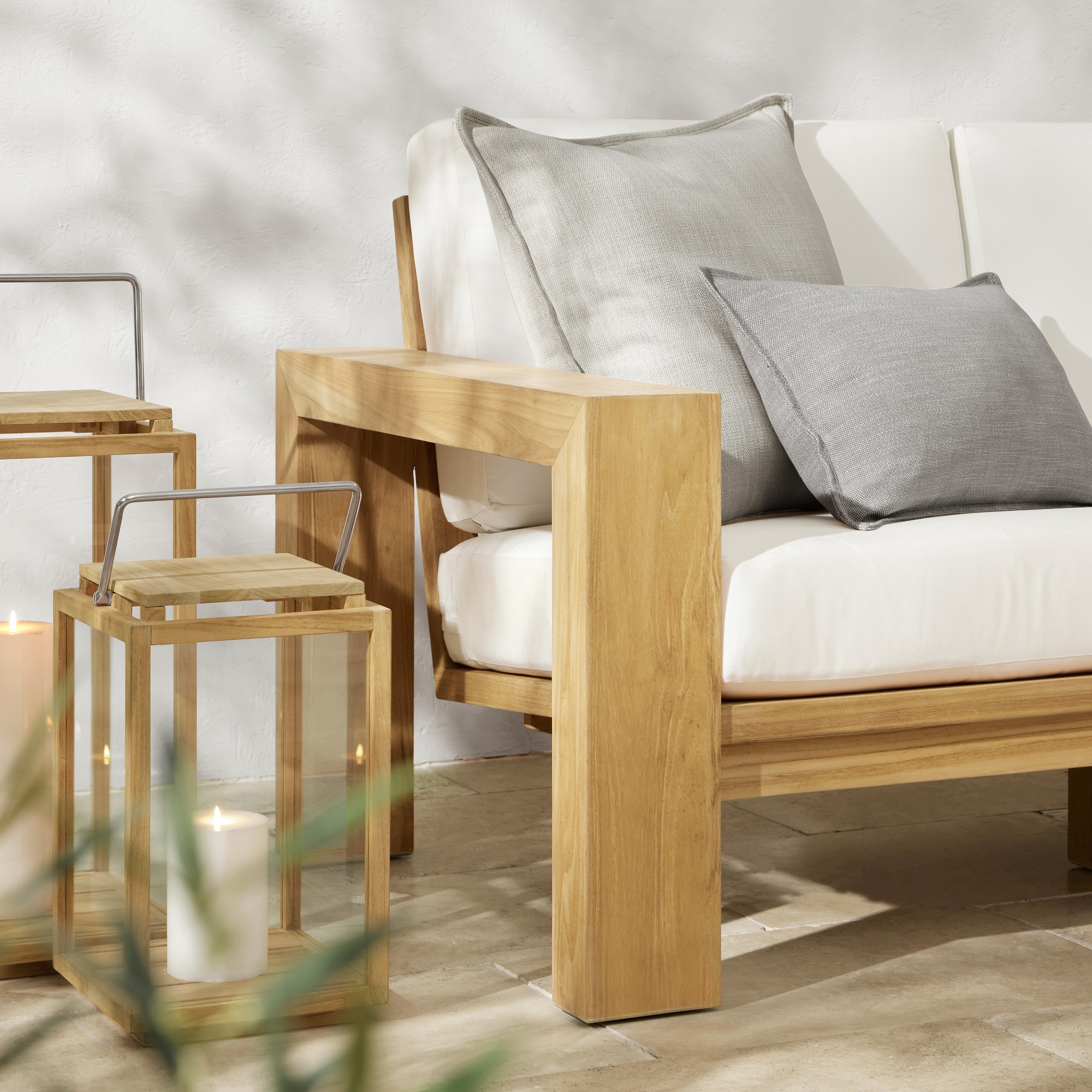 Larnaca Outdoor Natural Teak Customizable Sectional (62