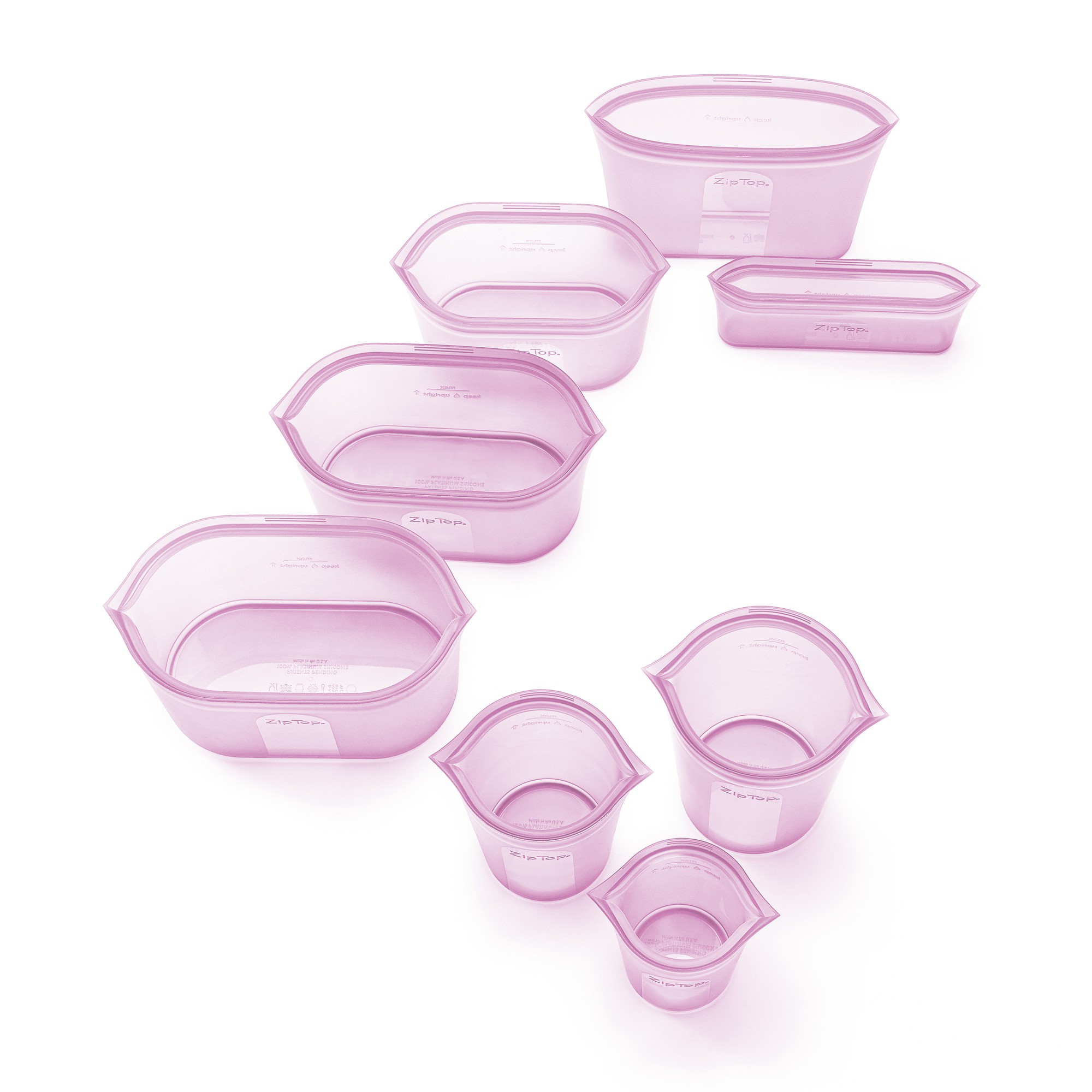 Zip Top 8-Piece Reusable Silicone Food Storage Set