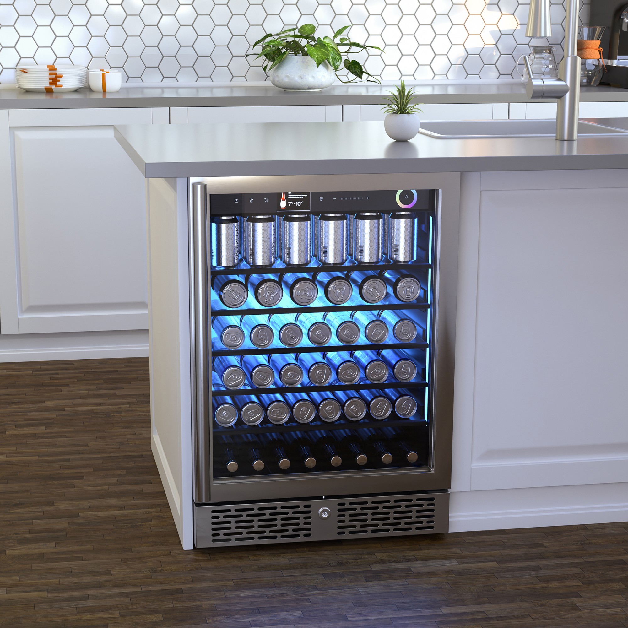 Vinoglow Backlit Undercounter Glass Beverage Cooler