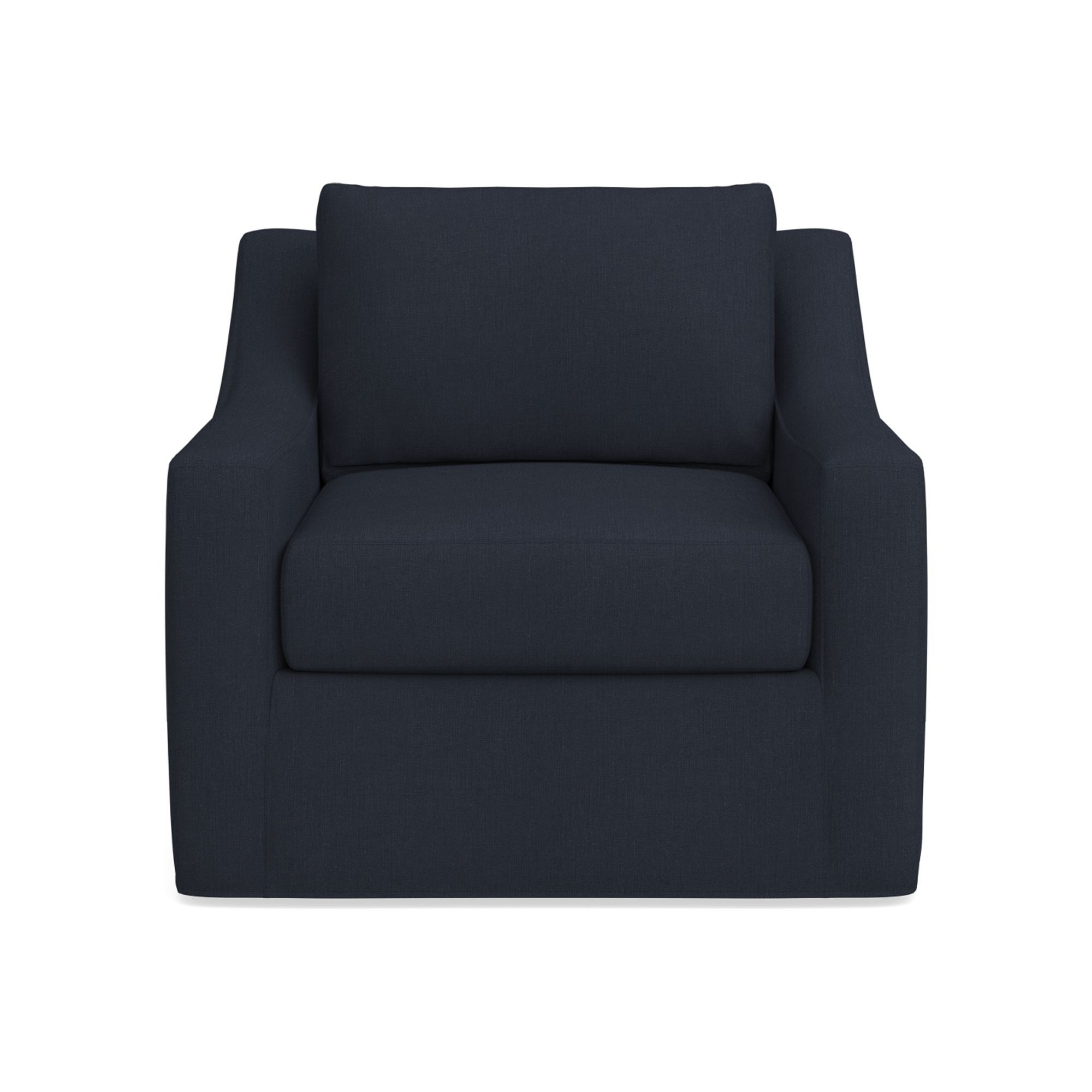 Ghent Slope Arm Slipcovered Swivel Chair