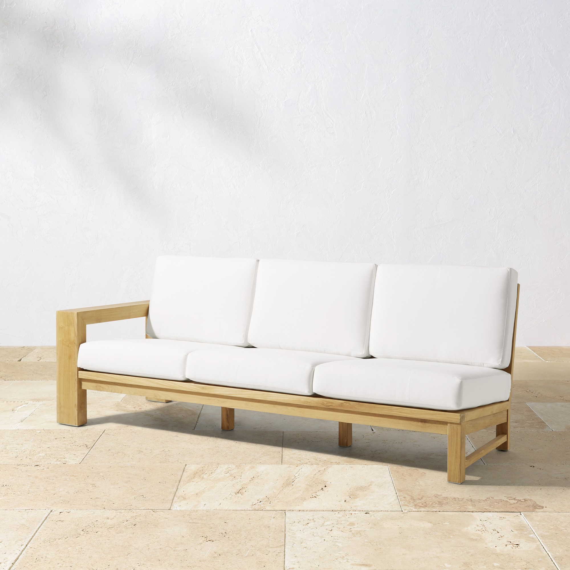 Larnaca Outdoor Natural Teak Customizable Sectional (62